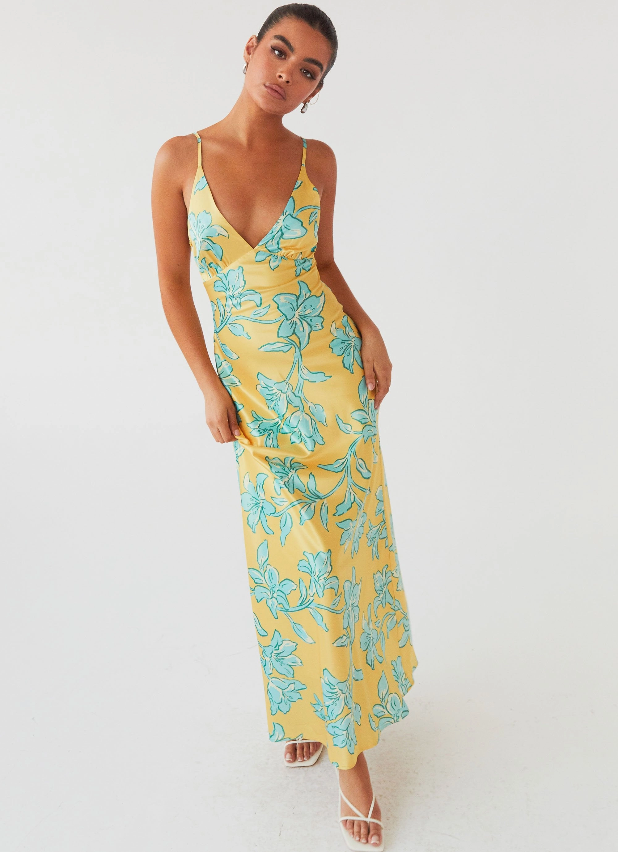 Sorrento Sun Maxi Dress - Golden Bloom Neutral-Shade Seasonal Style