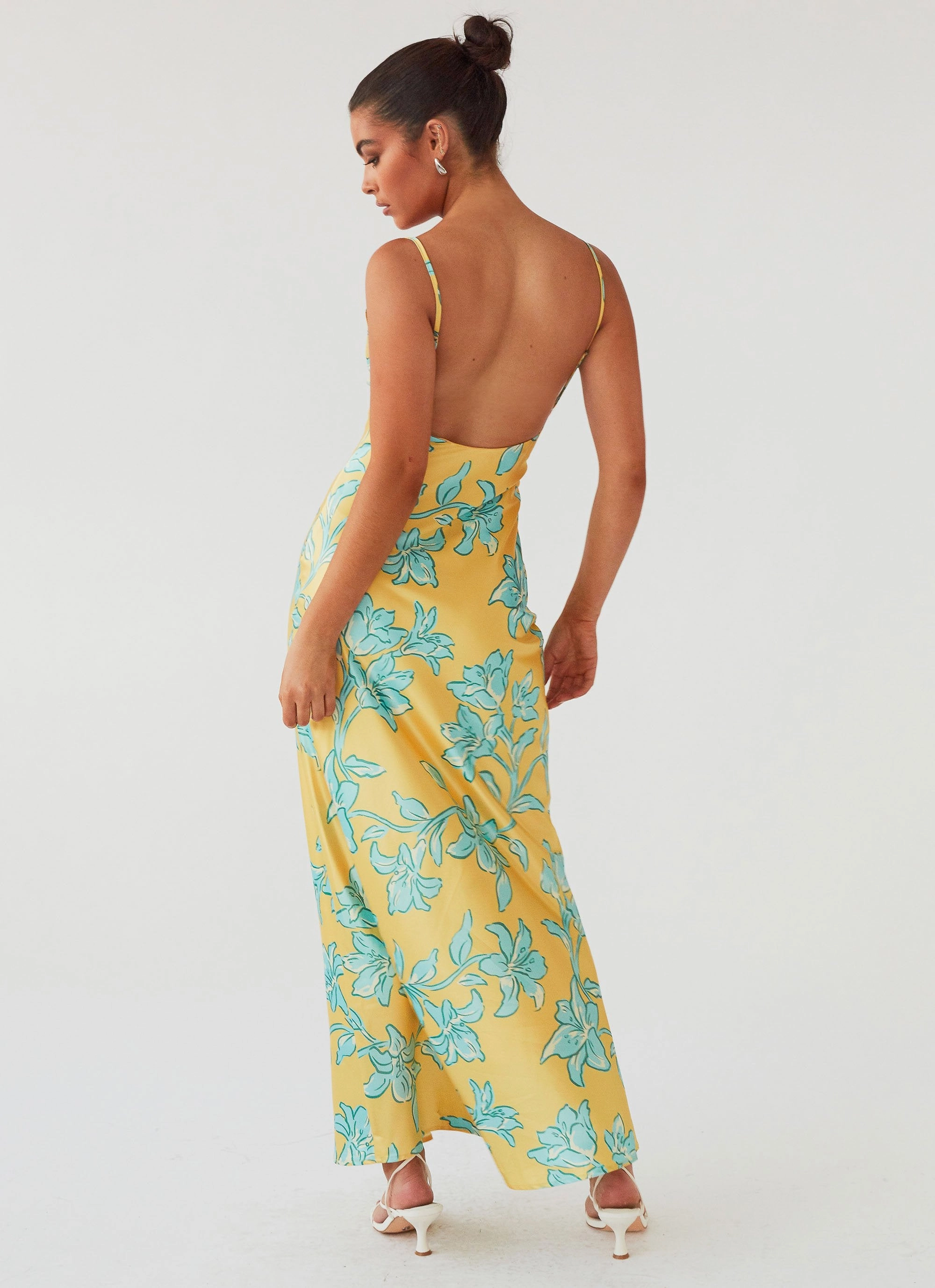Sorrento Sun Maxi Dress - Golden Bloom All Gender Fit LowProfileZipper