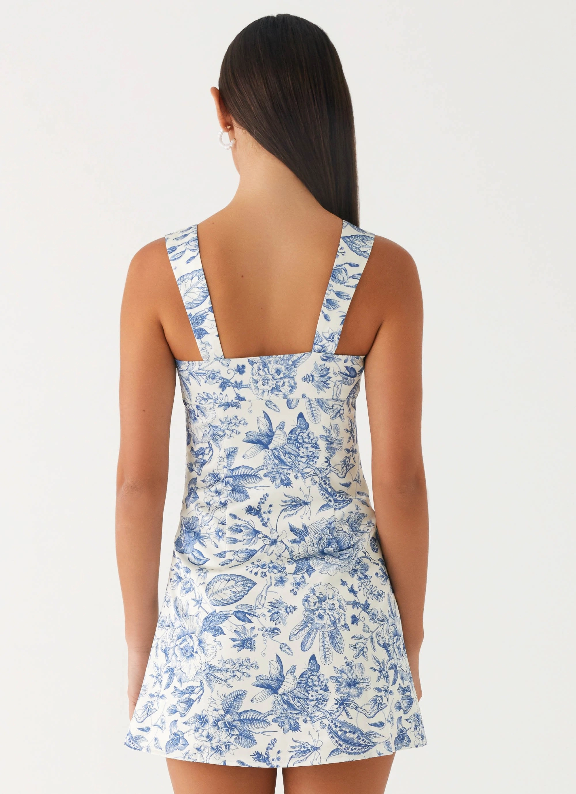 Odette Satin Mini Dress - Blue Paisley Urban Aesthetic Sporty Comfort