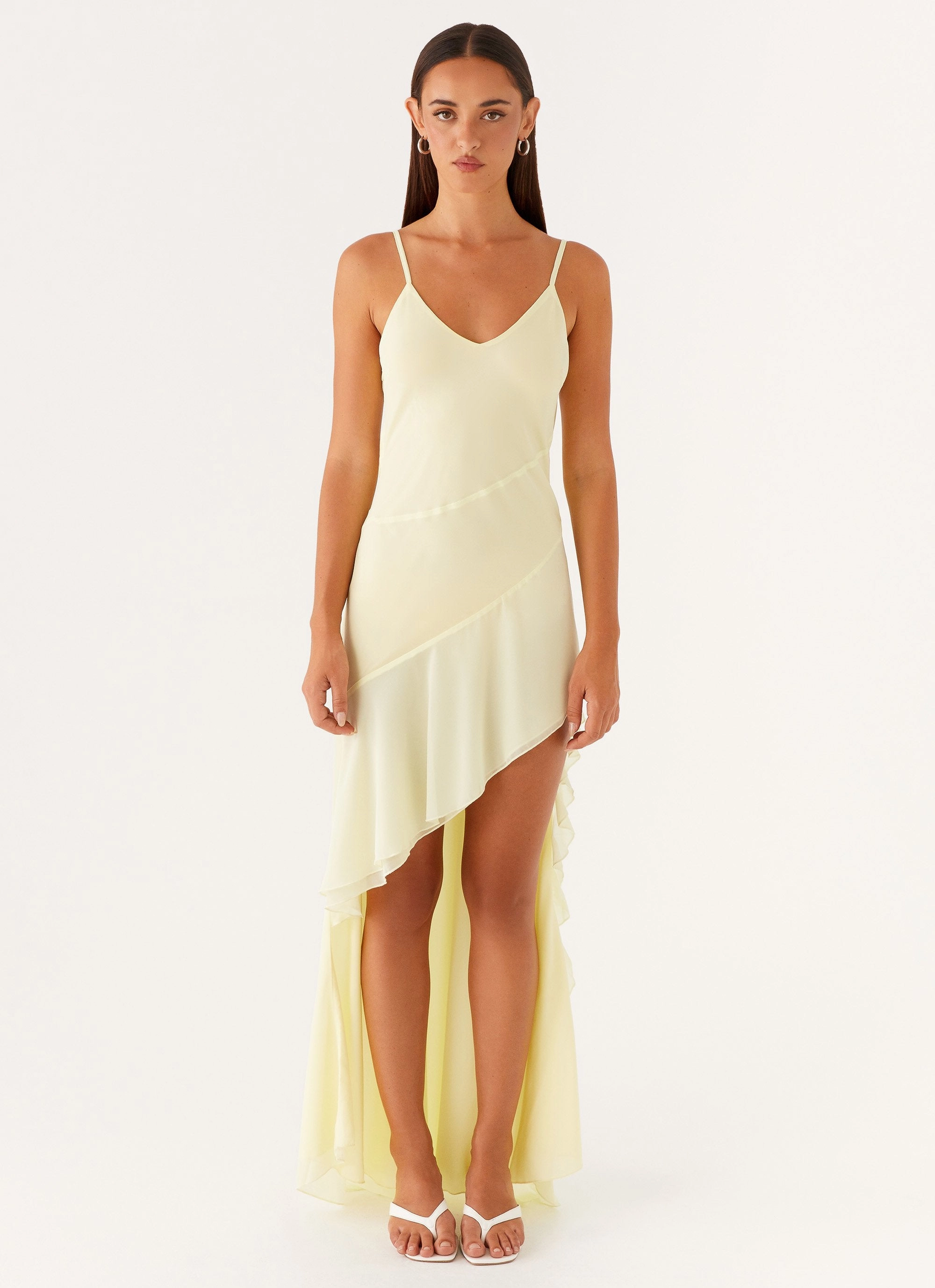 Ariel Maxi Dress - Baby Yellow Layered-Sleeve