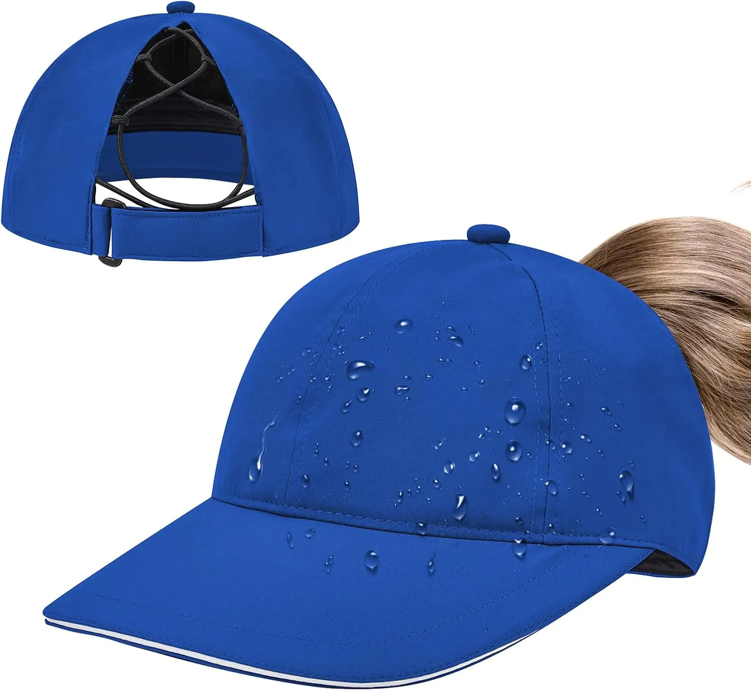 Century Star Waterproof Baseball Cap Ponytail Hat for Women Mens Running Golf Outdoor UV Protection Caps Unisex Sun Hats