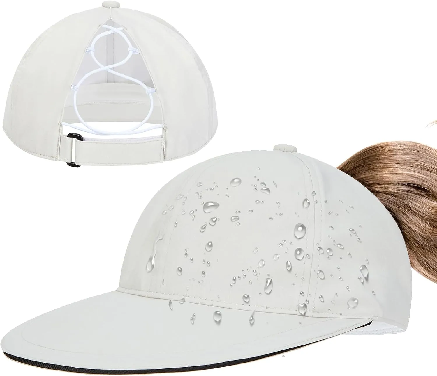 Century Star Waterproof Baseball Cap Ponytail Hat for Women Mens Running Golf Outdoor UV Protection Caps Unisex Sun Hats