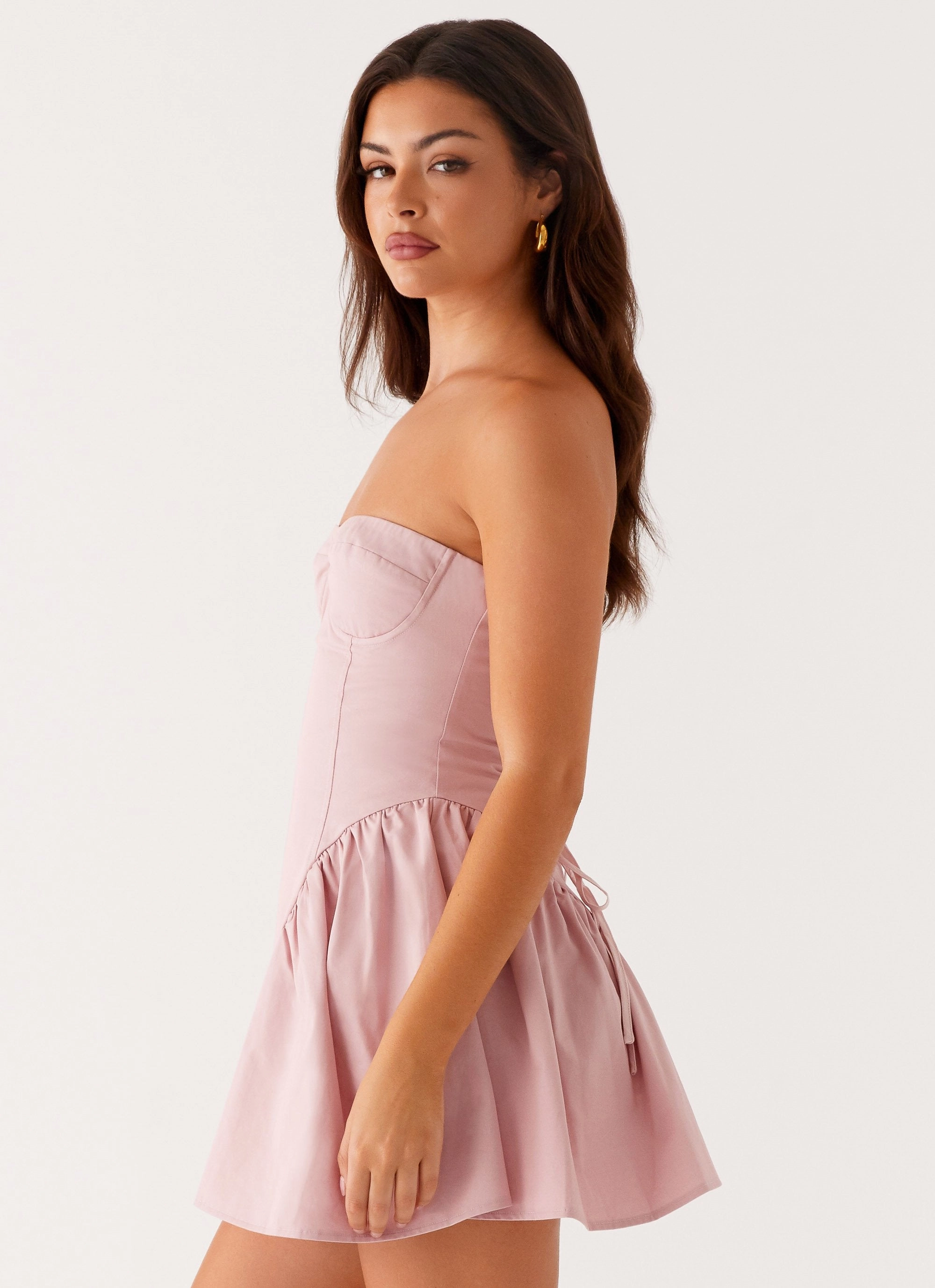 Charlotte Mini Dress - Pink Sleek Waist Design Fit