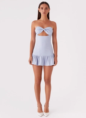 Gigi Frill Mini Dress - Blue Climate-Adaptive Soft Presence