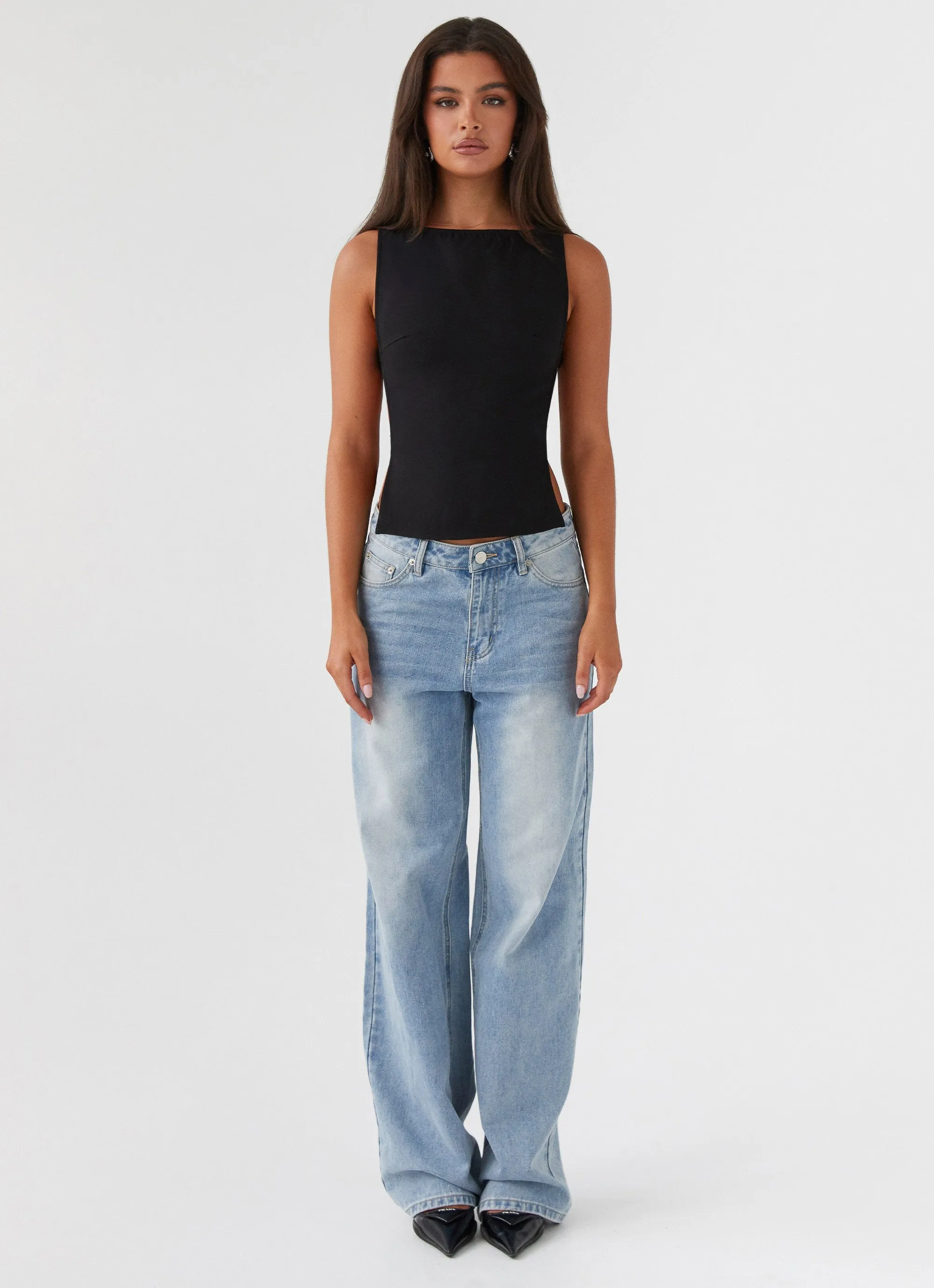 SeamlessSidePanels FrictionResistantEdges Cherish You Buckle Top - Shadow