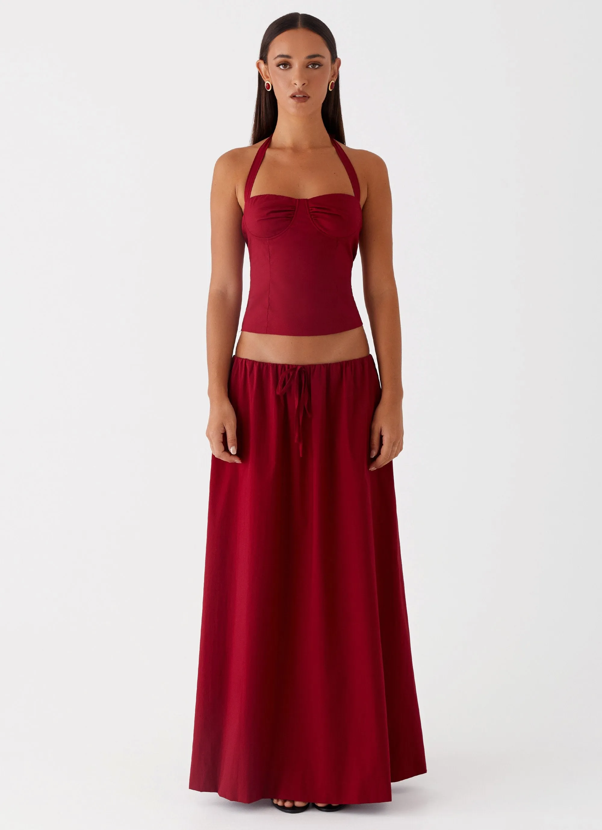 Limited Quantity Cheryl Maxi Skirt - Cherry Red