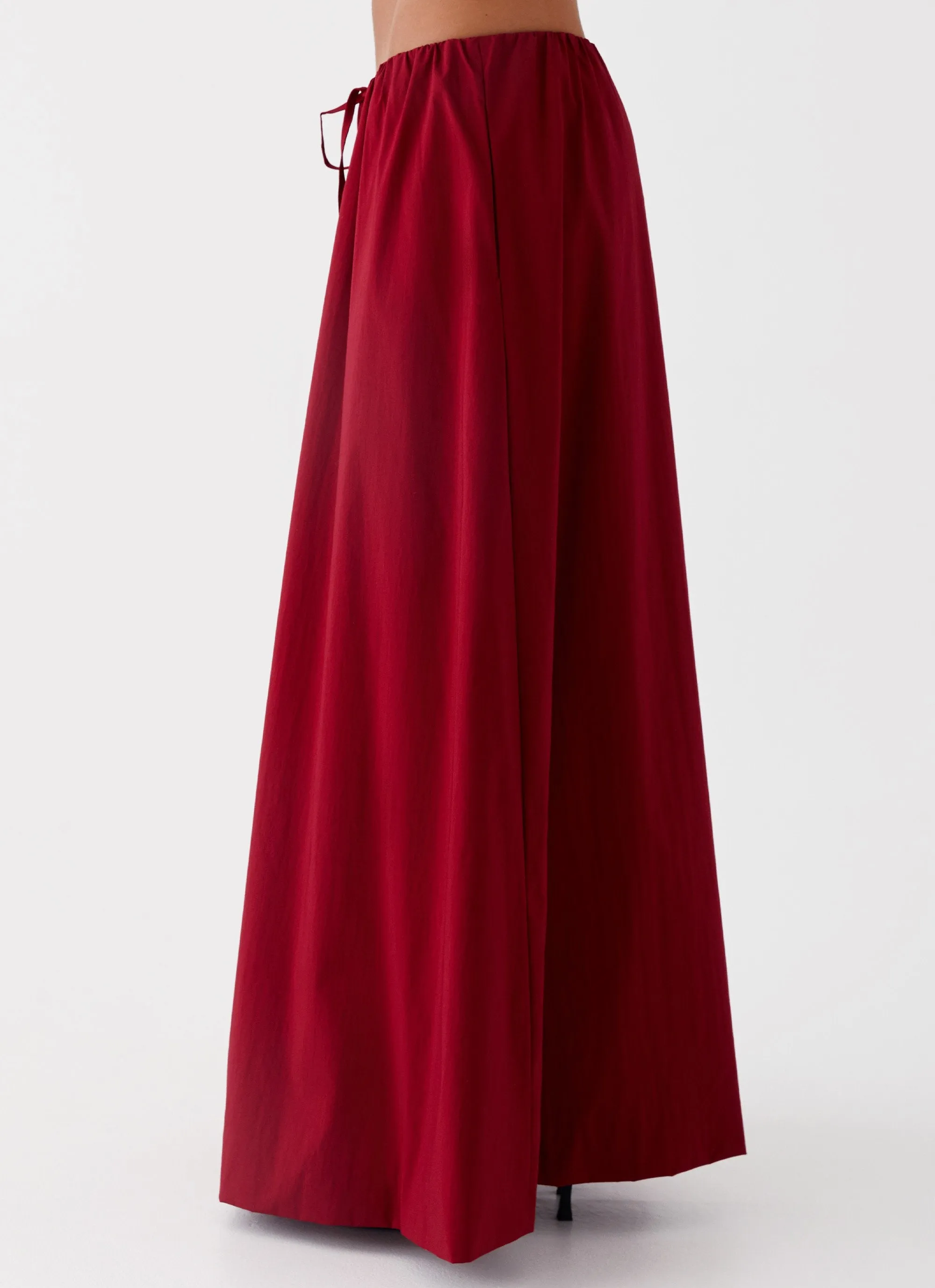 Chill Vibe Cheryl Maxi Skirt - Cherry Red