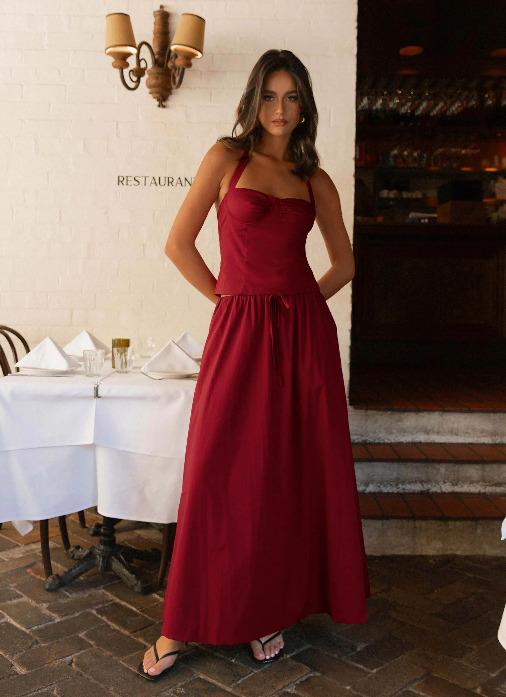 Timeless Trend Cheryl Maxi Skirt - Cherry Red