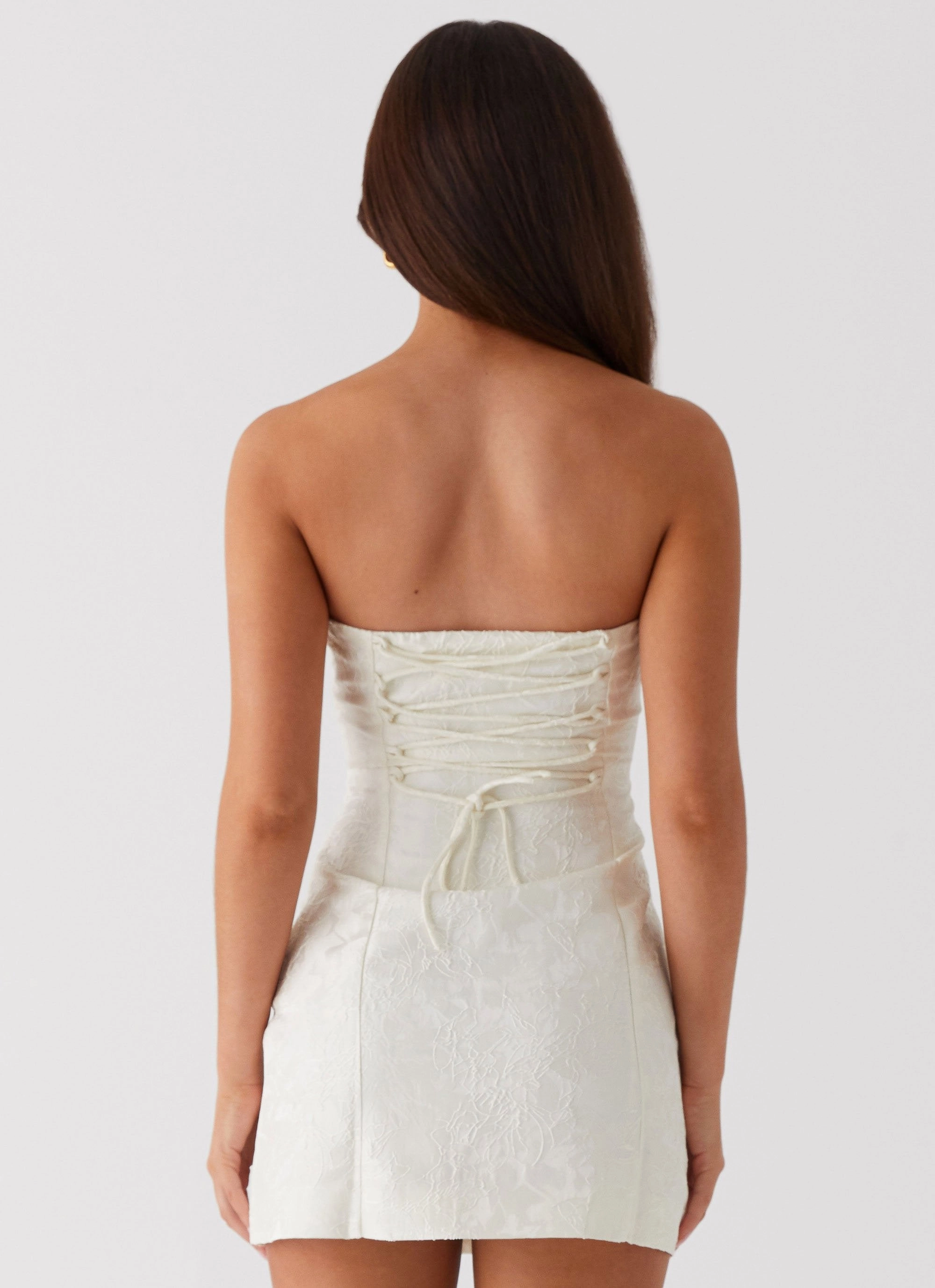 Lightweight-Structure Eternity Strapless Mini Dress - Ivory