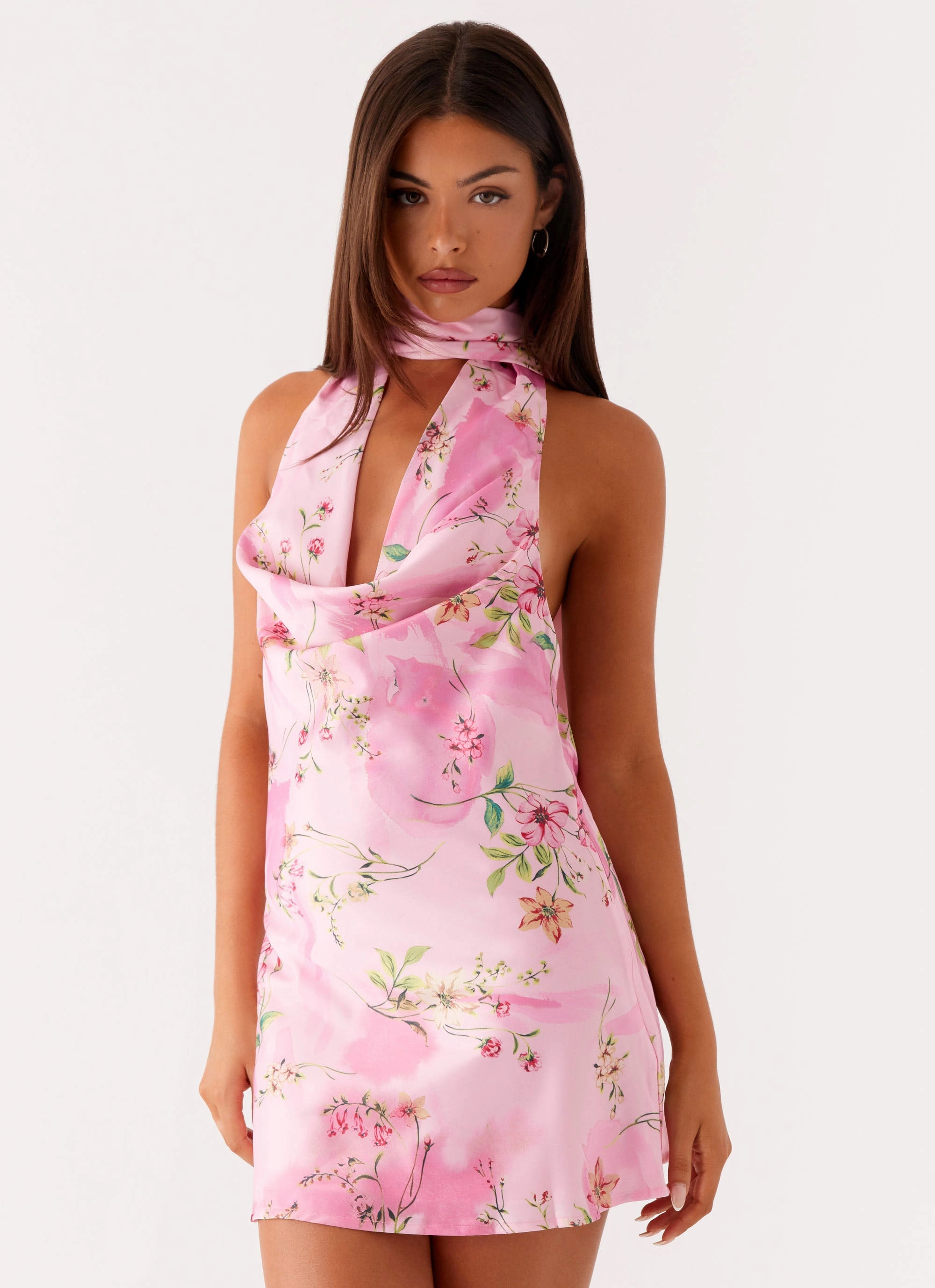 Young Edge Heidi Mini Dress - Pink Floral