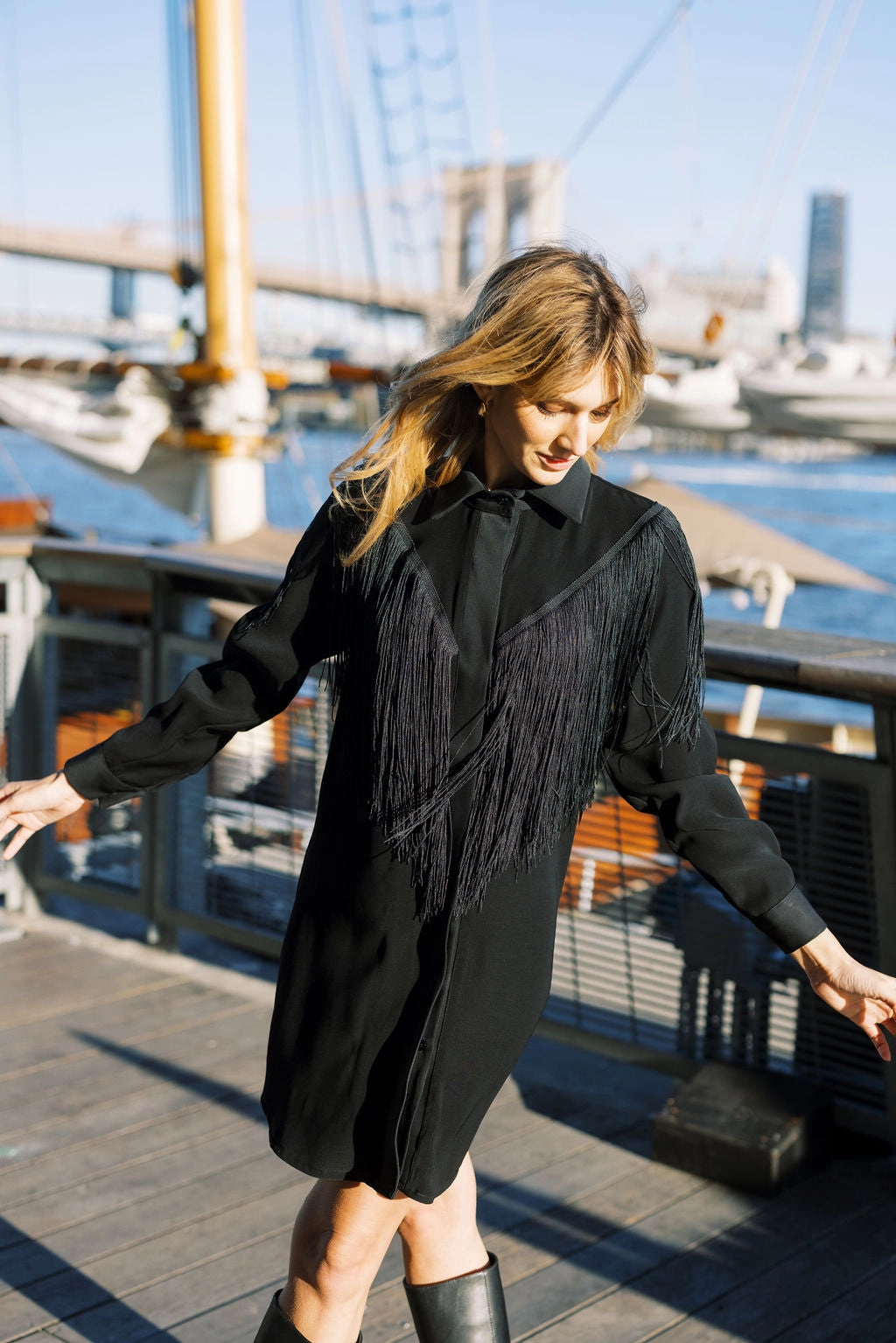 MASON by MASON'S DAUGHTER Dolly Western Fringe Dress Stream Cut