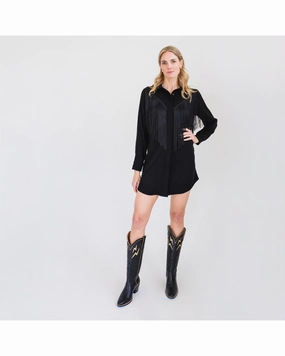 MASON by MASON'S DAUGHTER Dolly Western Fringe Dress Luxe Wear Flattering Fit Wear