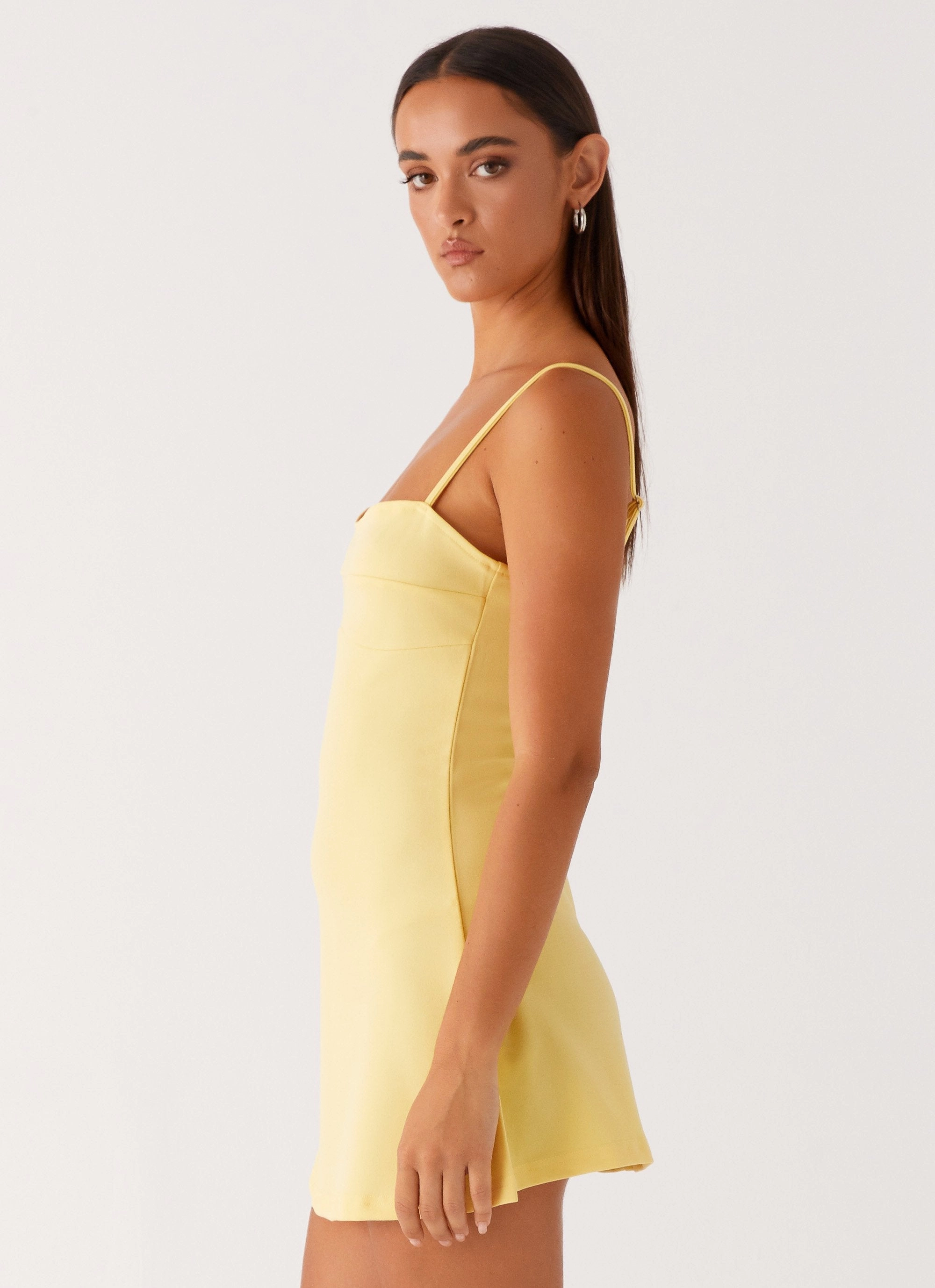 Cindy Mini Dress - Yellow Non-Iron Romance Glow