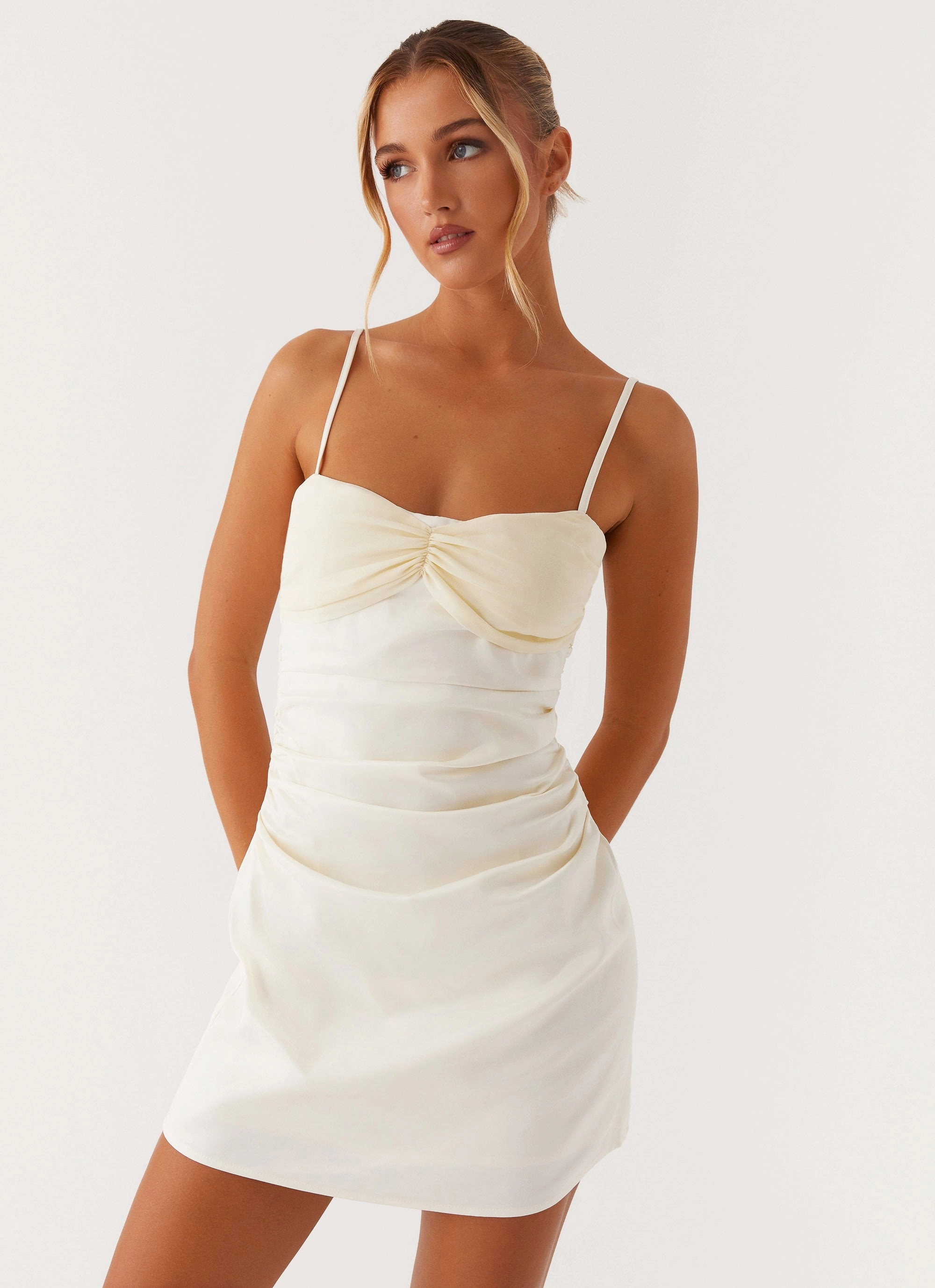 Perfect Shape Guest Glam Last Summer Mini Dress - Ivory