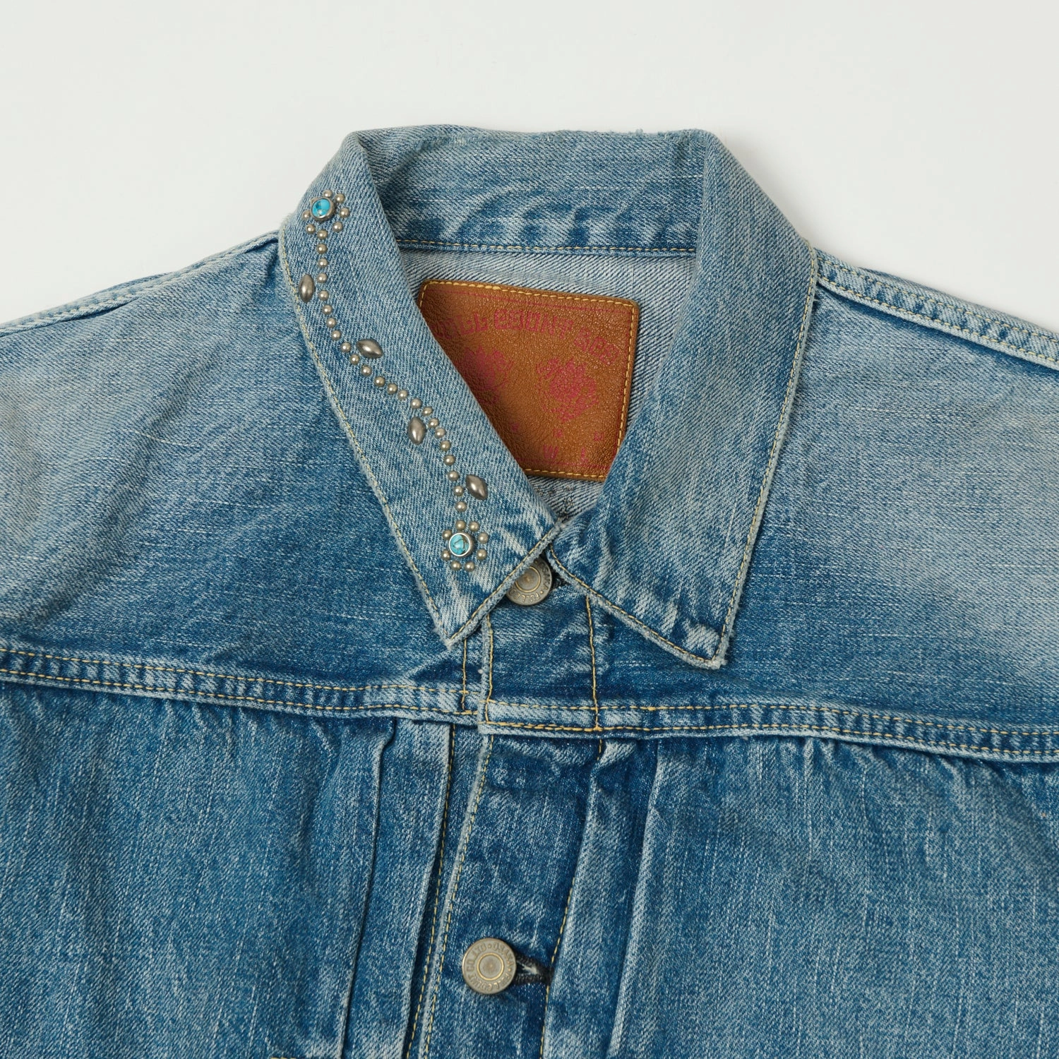 Crisp Layer SlipResistantFastenings Full Count 2107 'On Studs by Zip Stevenson HTC' 13.75oz Type I Jacket - Dartford Wash