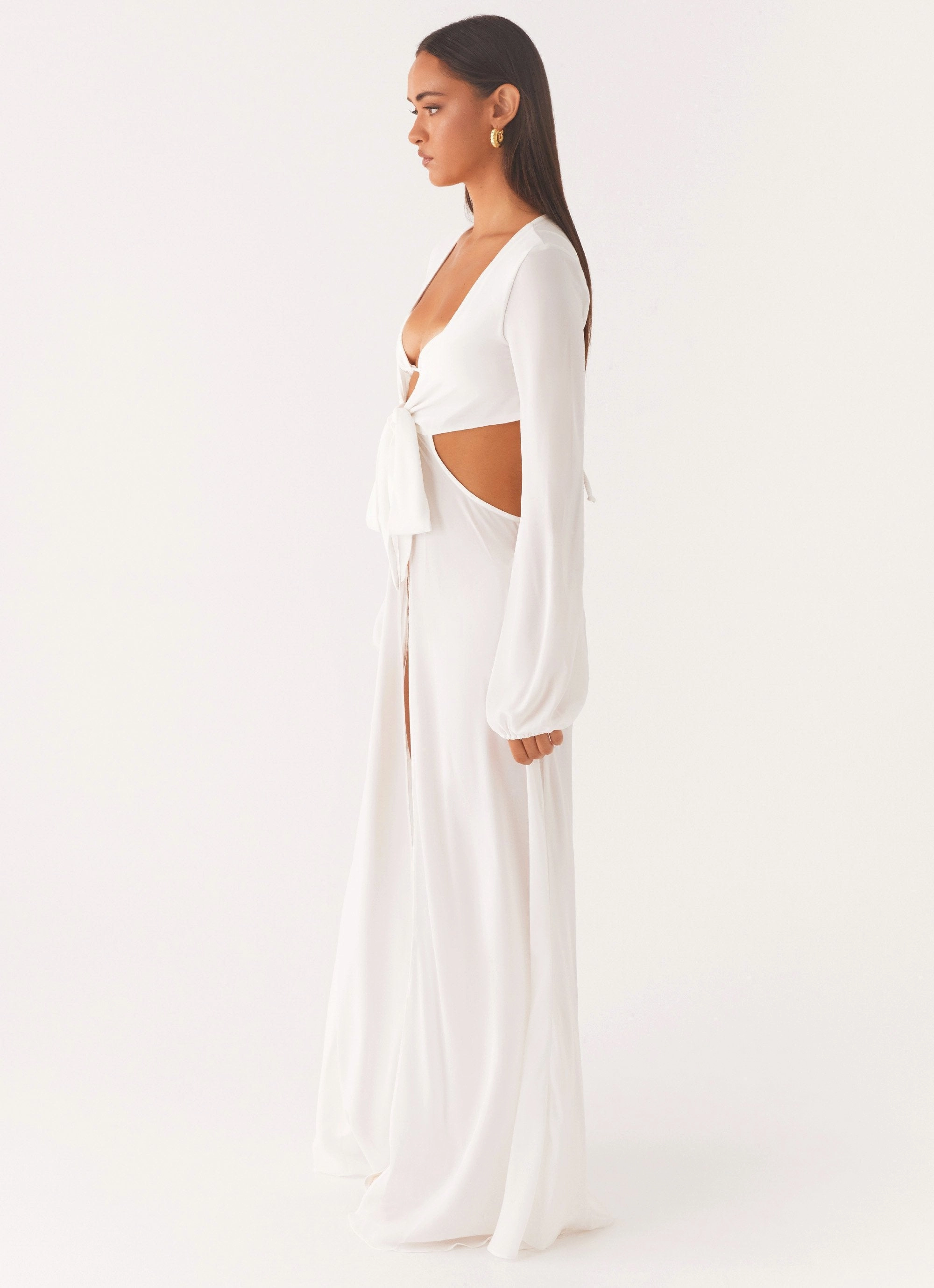 Halter neck Perfect Proportion Coastal Maxi Dress - White