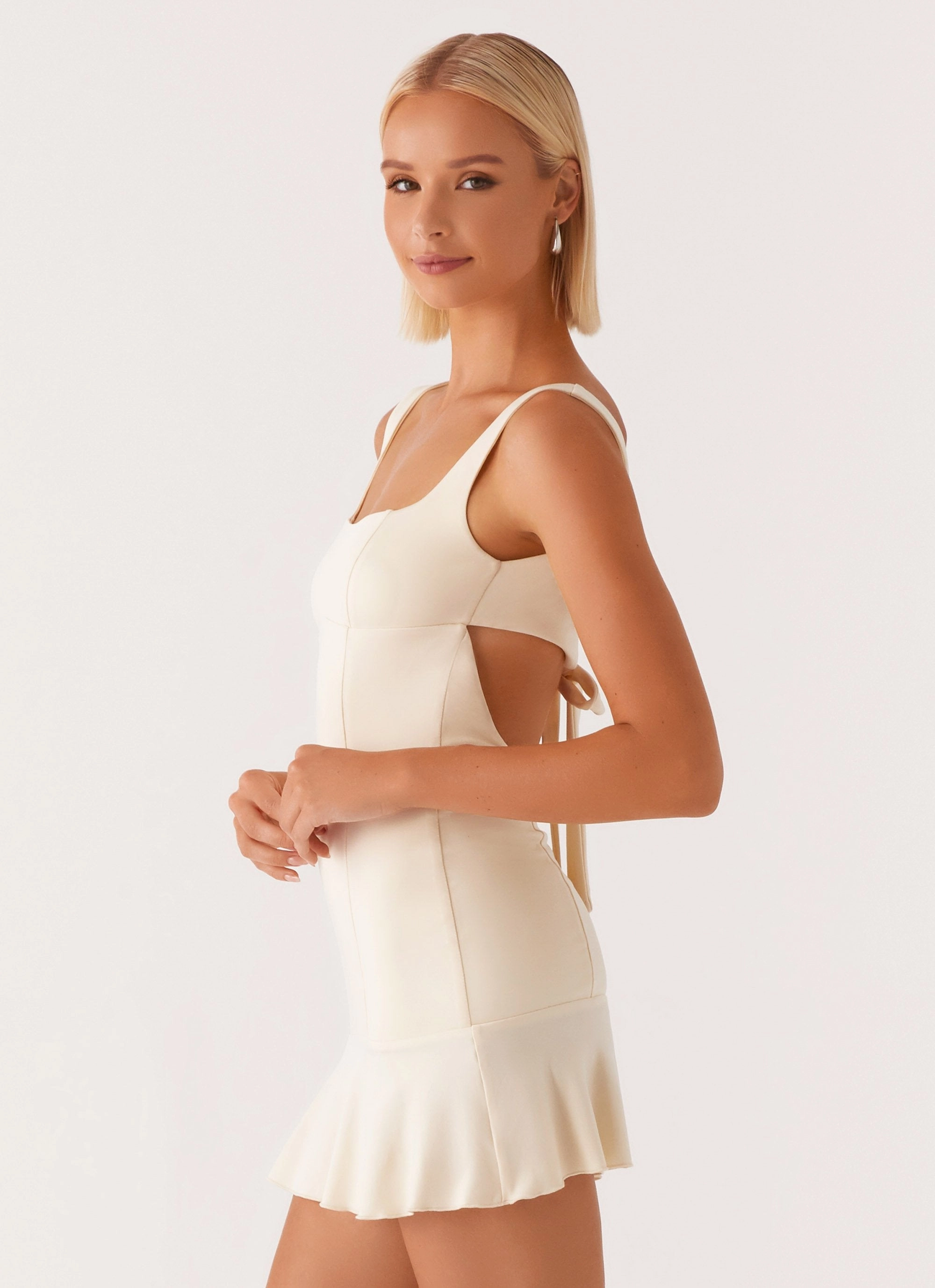 Someone New Mini Dress - Yellow Flowy Layers Layering-Piece