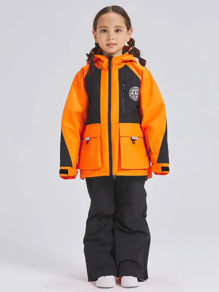 Children Insulated Ski Jacket & Bibs Baggy Snowsuits