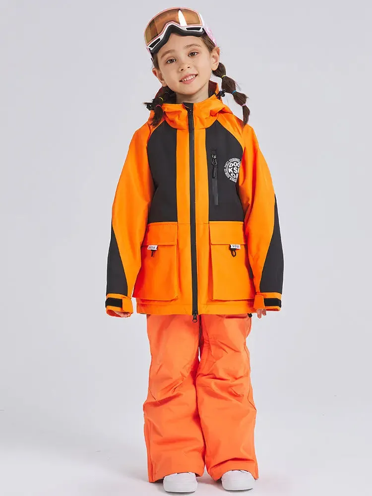 Children Insulated Ski Jacket & Bibs Baggy Snowsuits