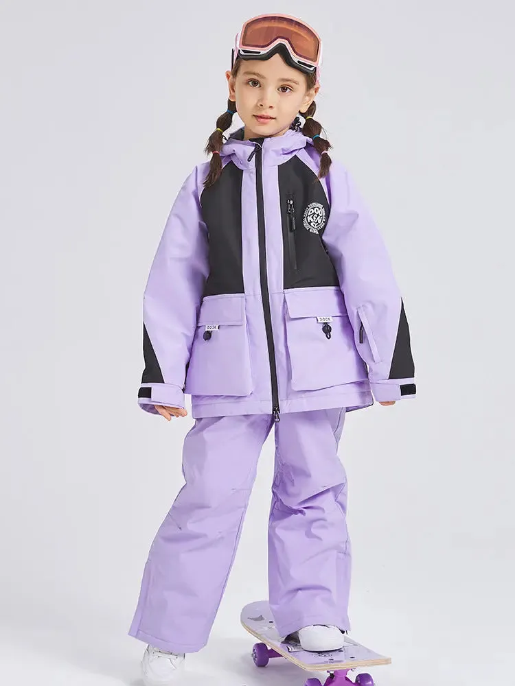 Children Insulated Ski Jacket & Bibs Baggy Snowsuits