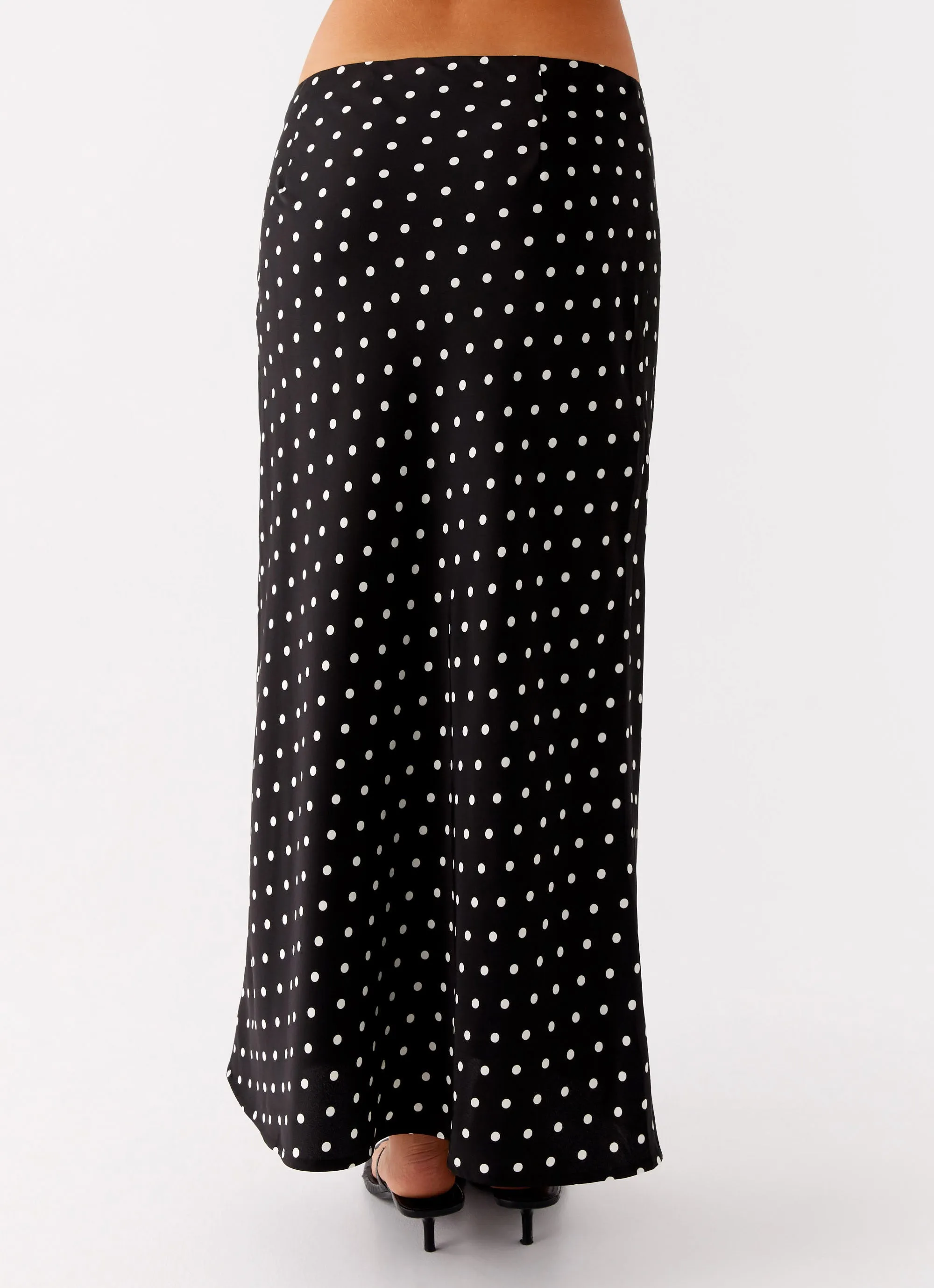 Performance Wear Odor control Breanne Midi Skirt - Black Polka Dot