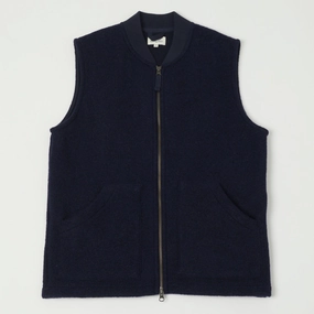 Elastic Cuff Adjustment Hartford Knitted Wool Vest - Navy