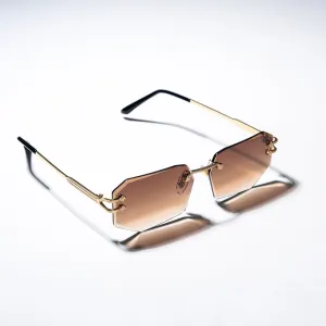 ChokoreUltra Protection  Rimless Sunglasses (Brown)