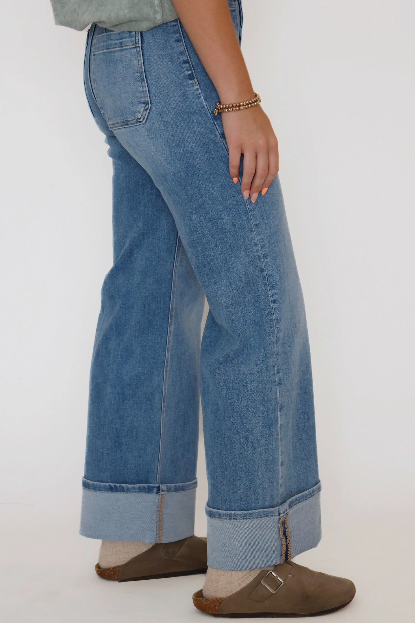 Winter Fashion Reinforced Shoulder Christal Jeans