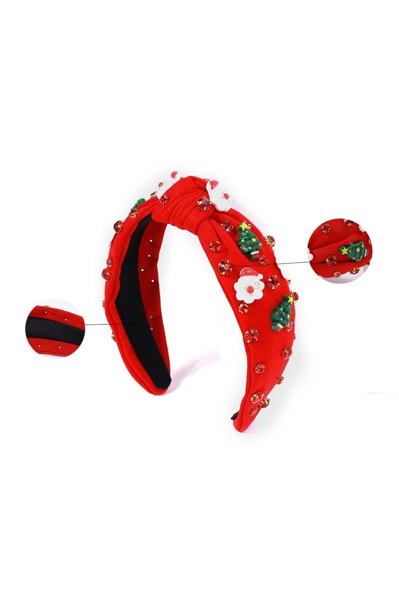 Christmas Rhinestone Icons Knotted Headband