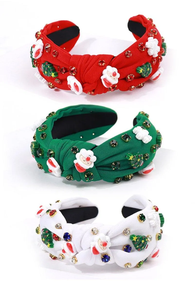 Christmas Rhinestone Icons Knotted Headband