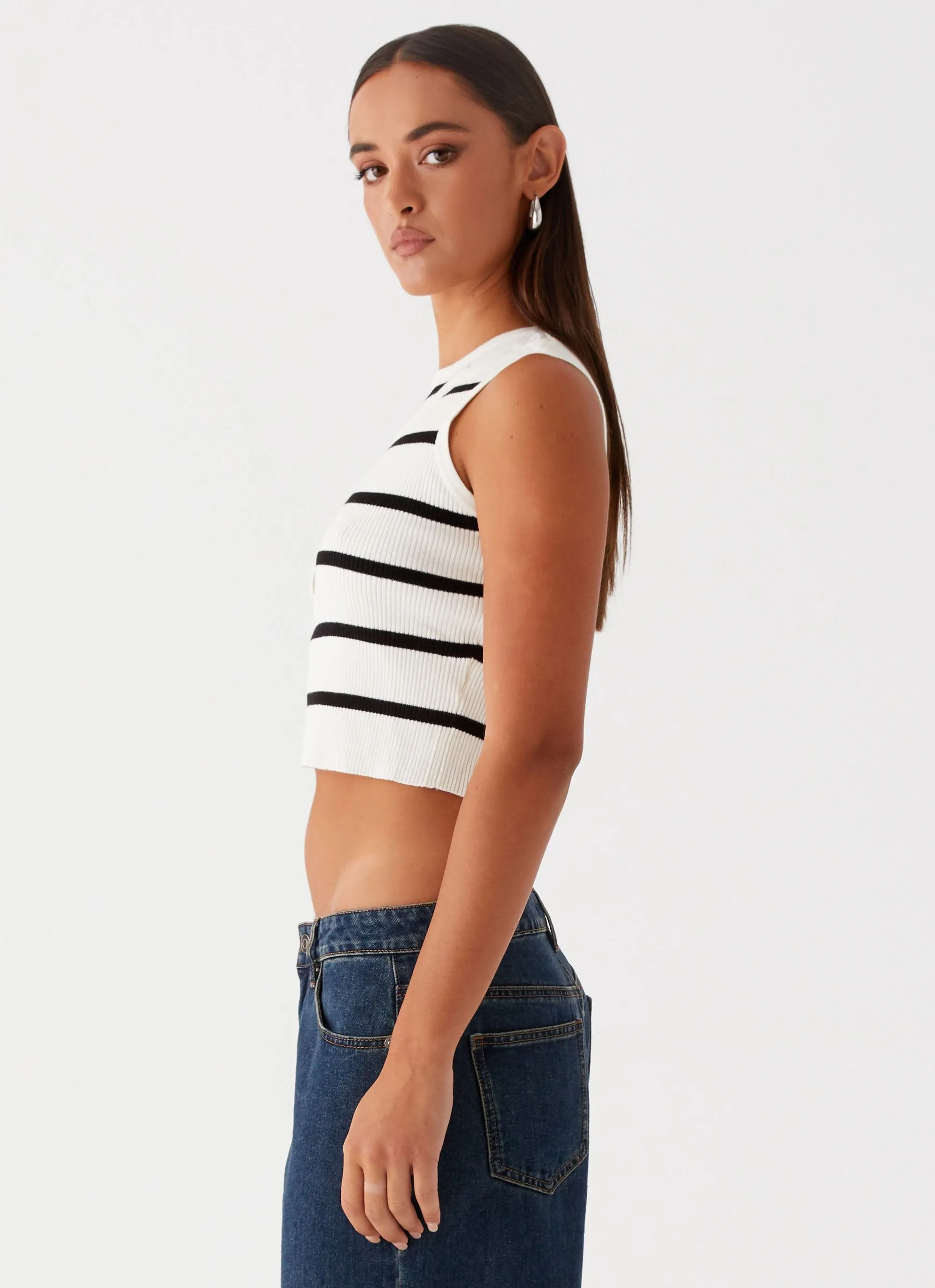 Chromatic Charm Knit Top - Ivory ReinforcedShoulderConstruction Sheer Overlay Material