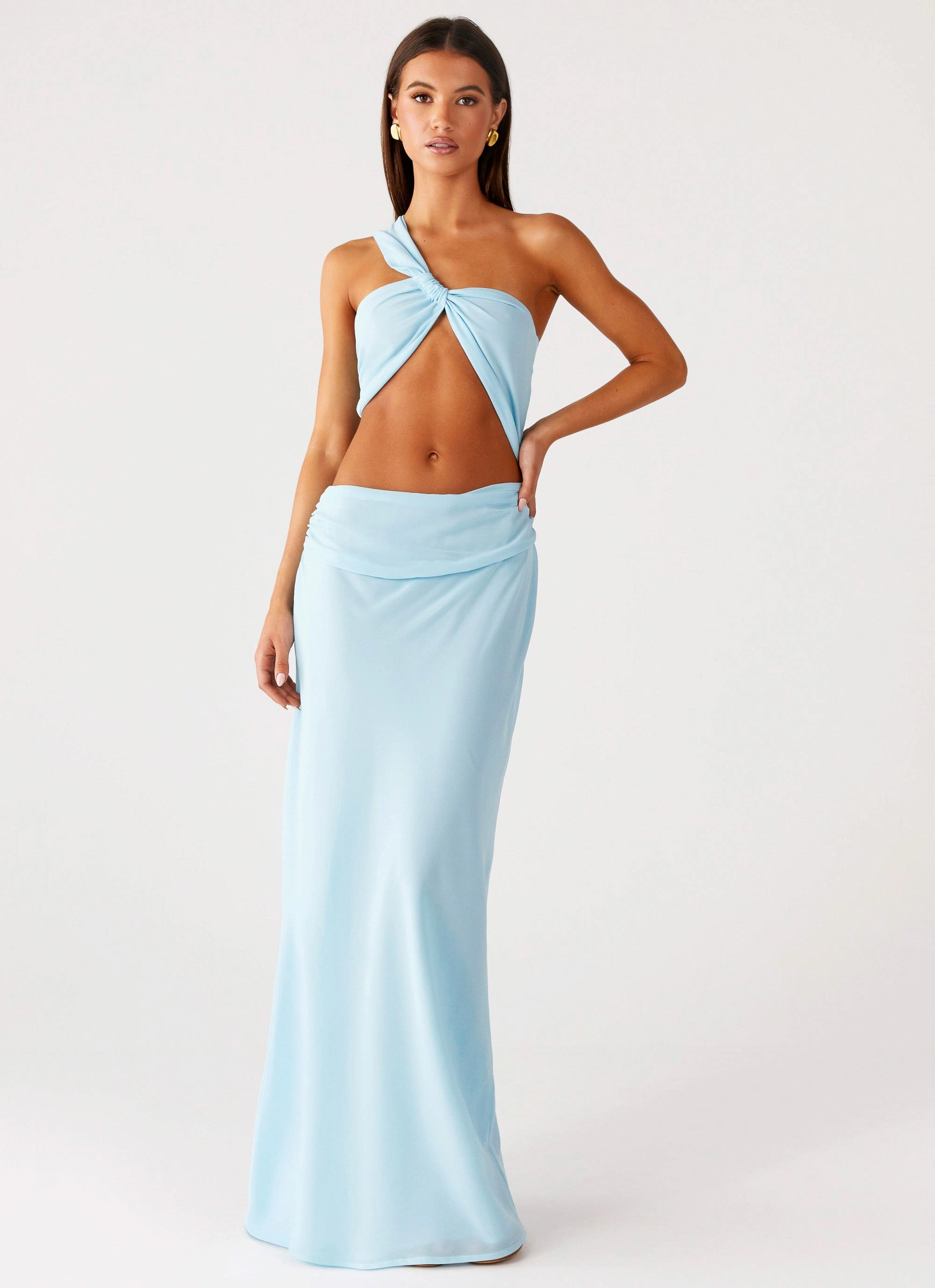 Cindelle One Shoulder Maxi Dress - Turquoise Inner Glow