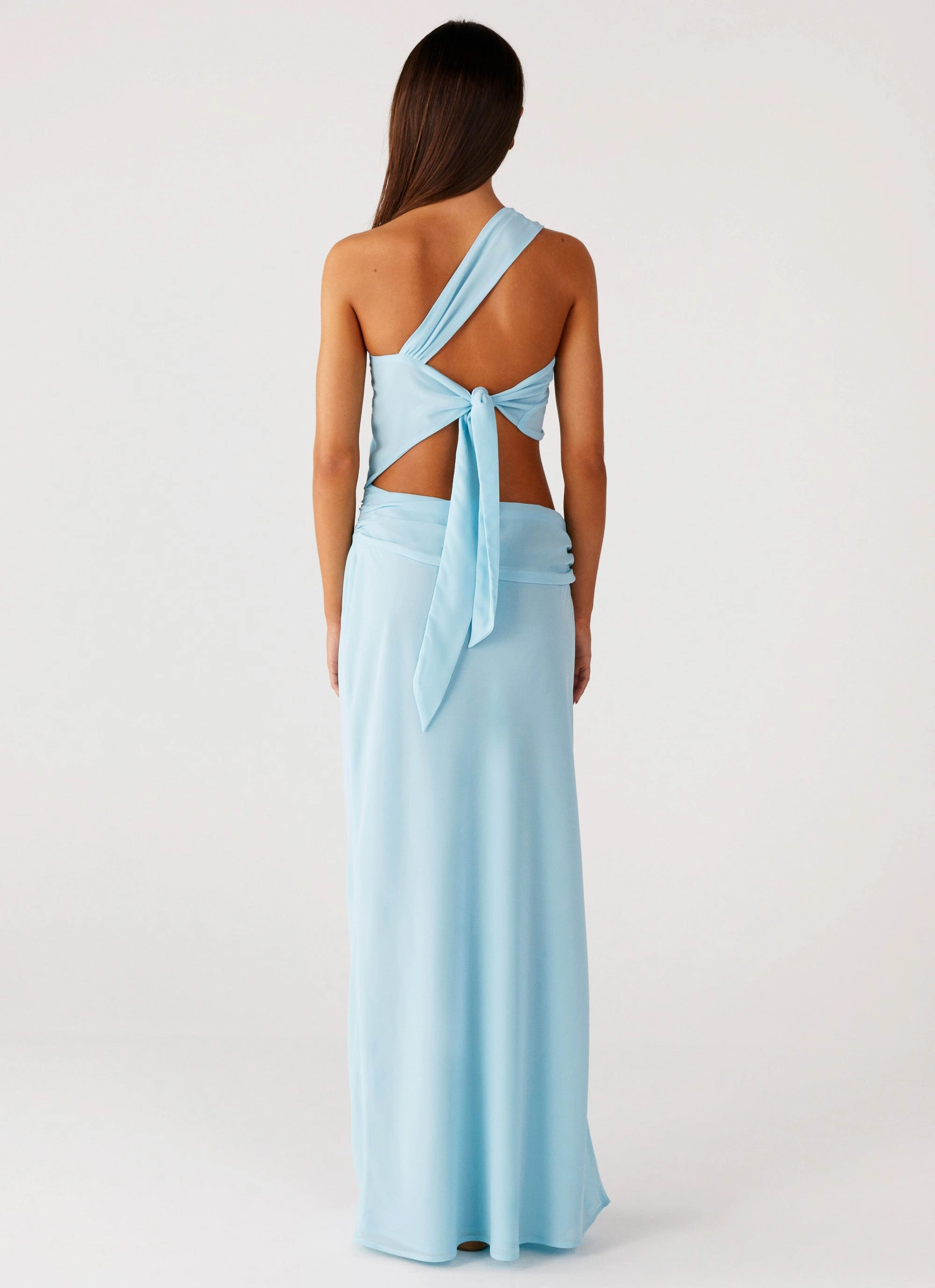 Cindelle One Shoulder Maxi Dress - Turquoise Sage Glow