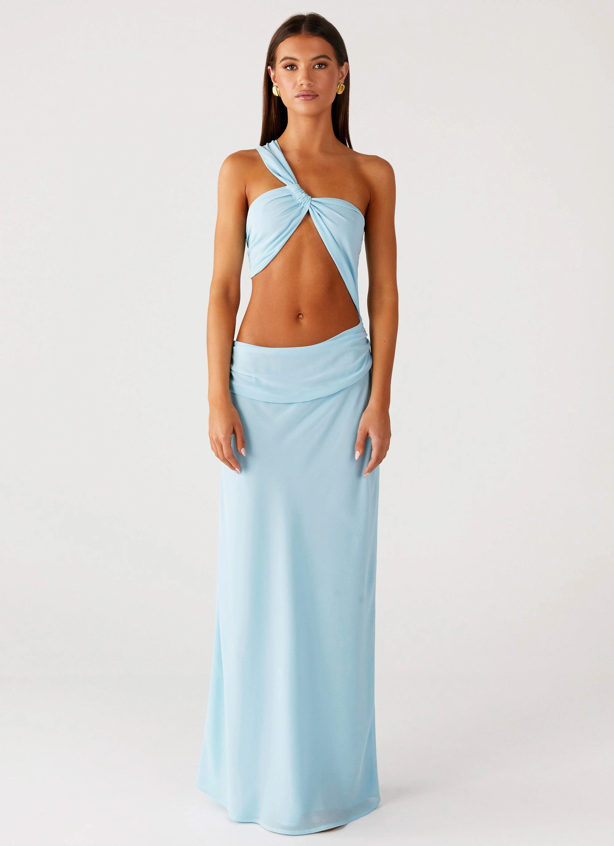 Cindelle One Shoulder Maxi Dress - Turquoise Relax Line