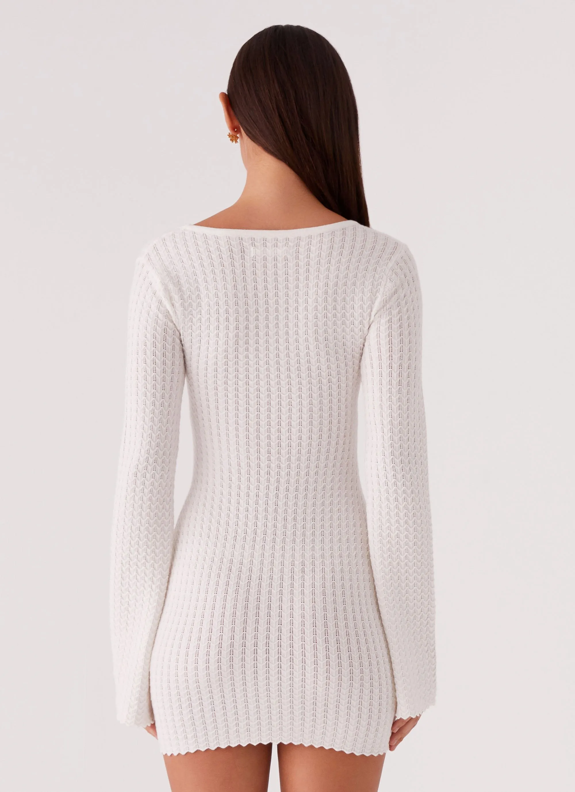 Lavelle Knit Mini Dress - Ivory Sustainable Dye Process Workwear Ready