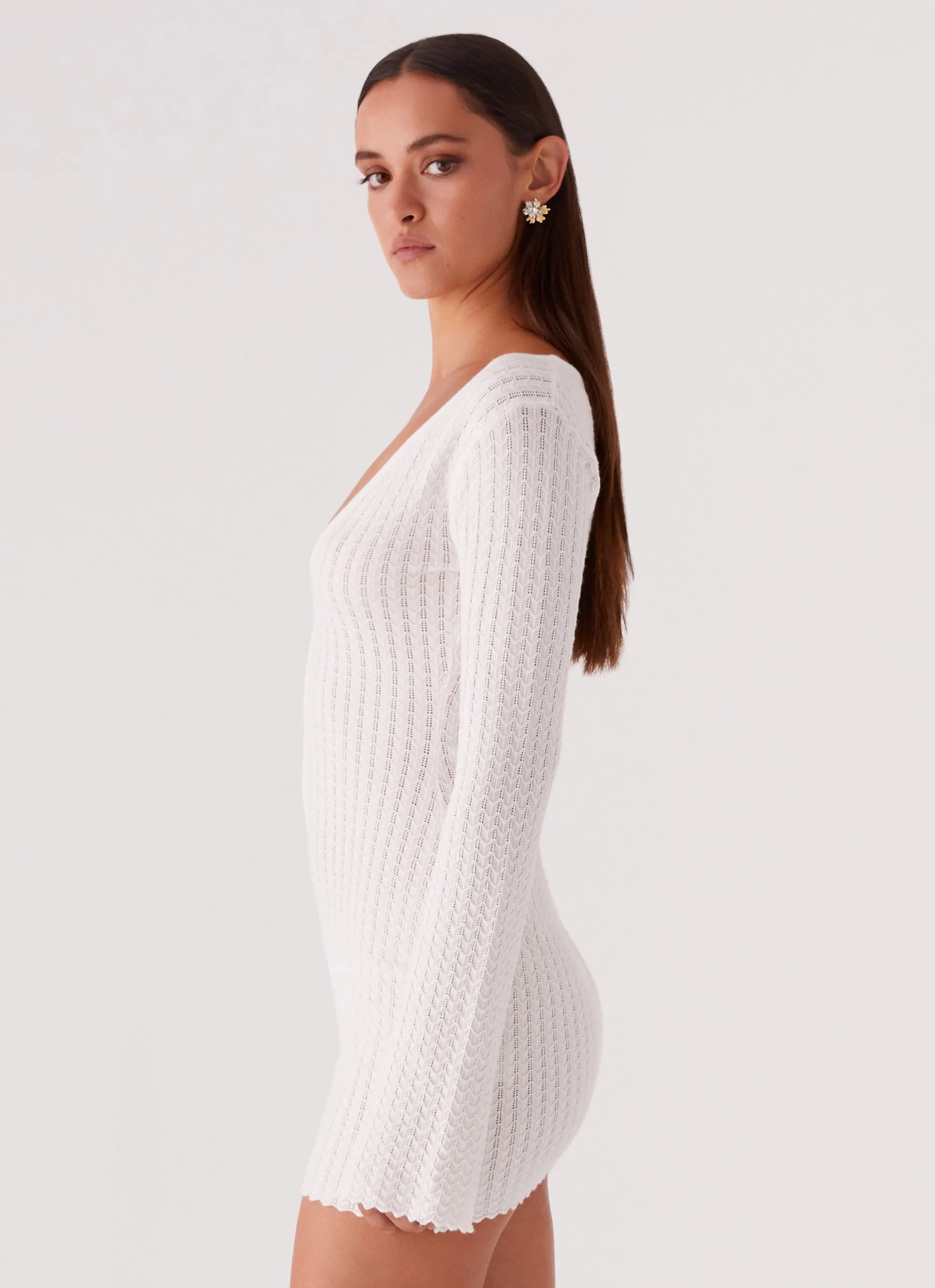 Comfort Wear Tagless Design Lavelle Knit Mini Dress - Ivory