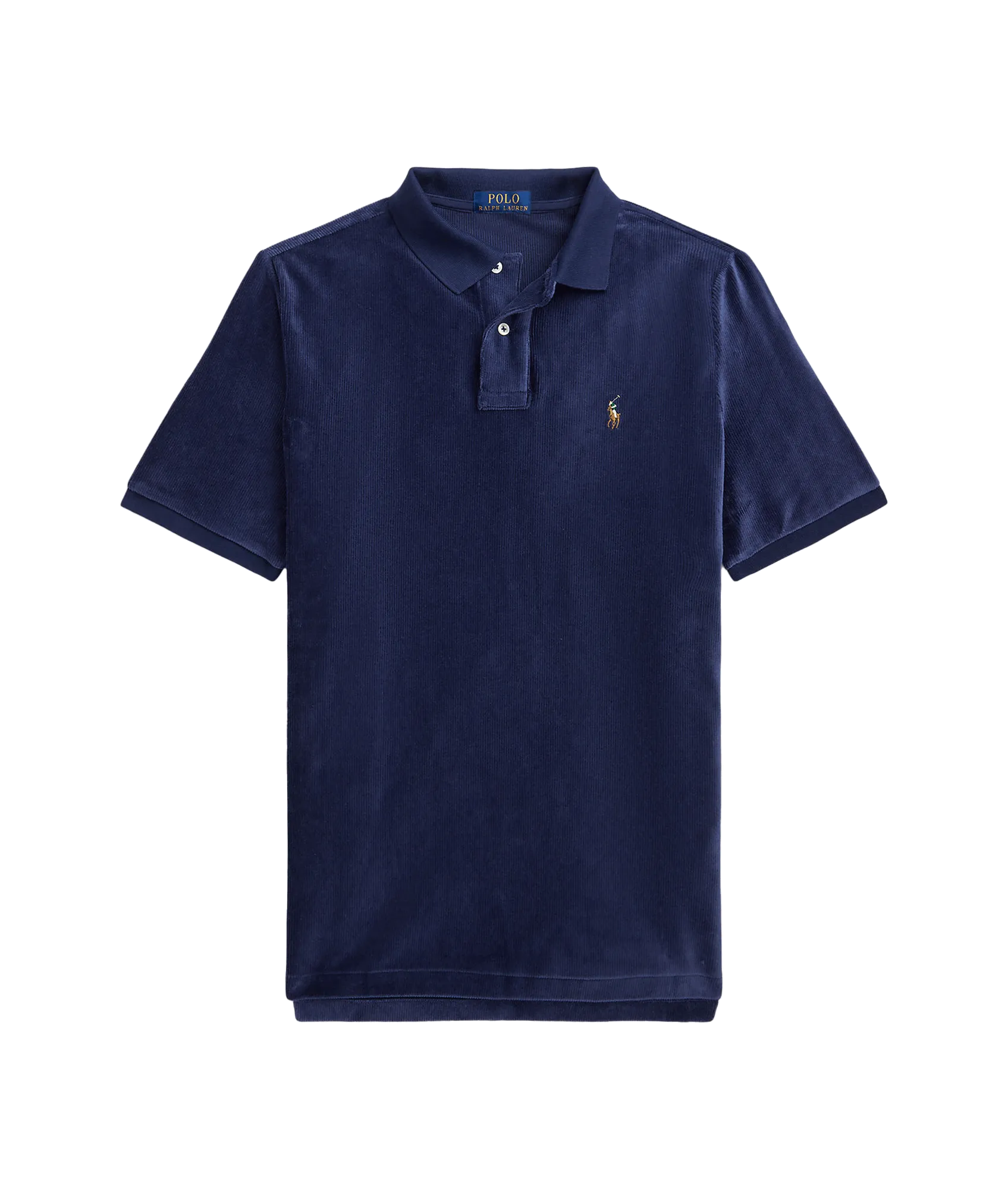 Classic Fit Knit Corduroy Polo Shirt - Navy