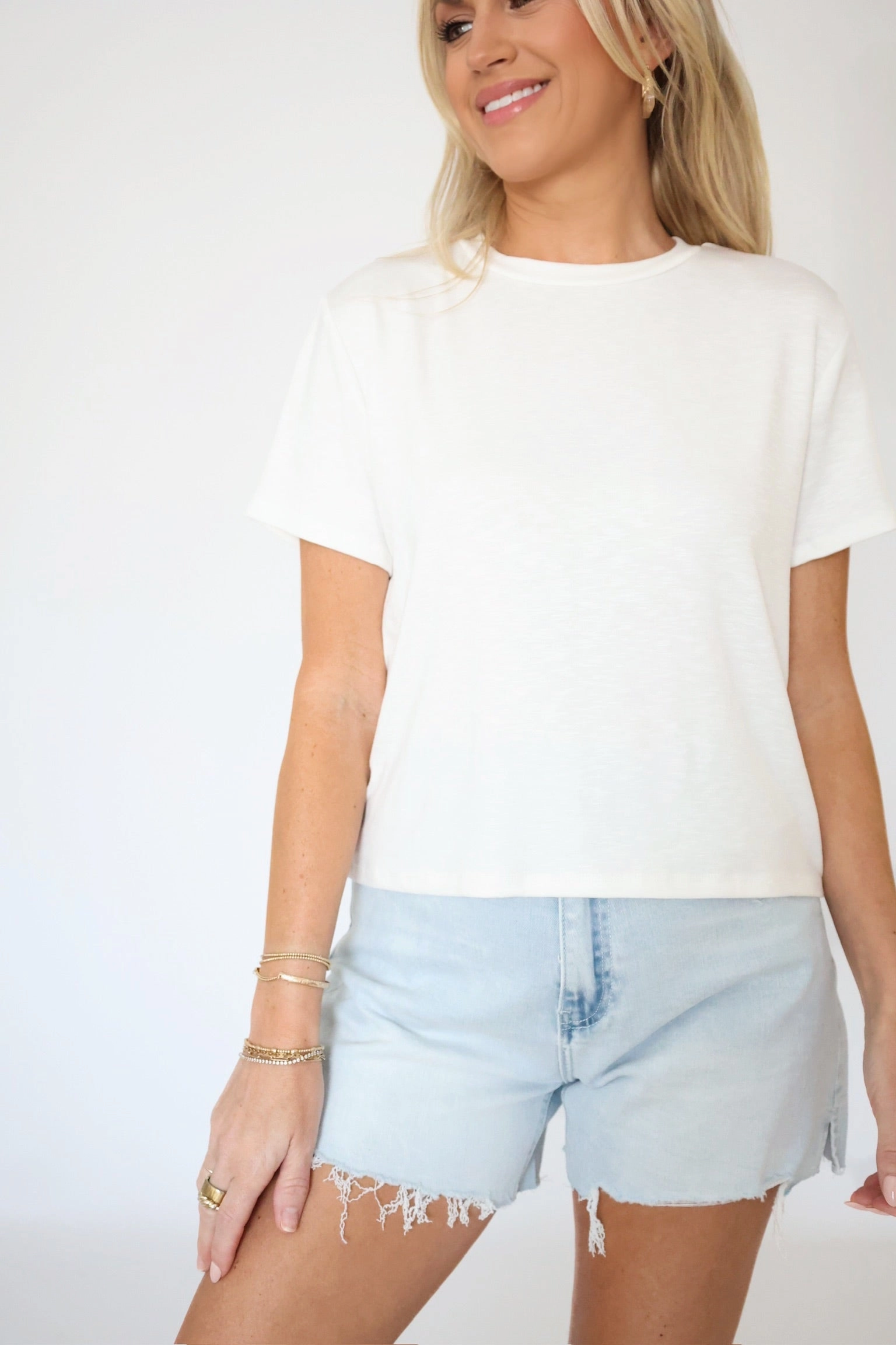 Summer Night Denim Short Adjustable Hem Toggles Moisture Wicking Material