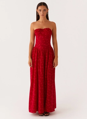 Adira Maxi Dress - Red Light Wrap