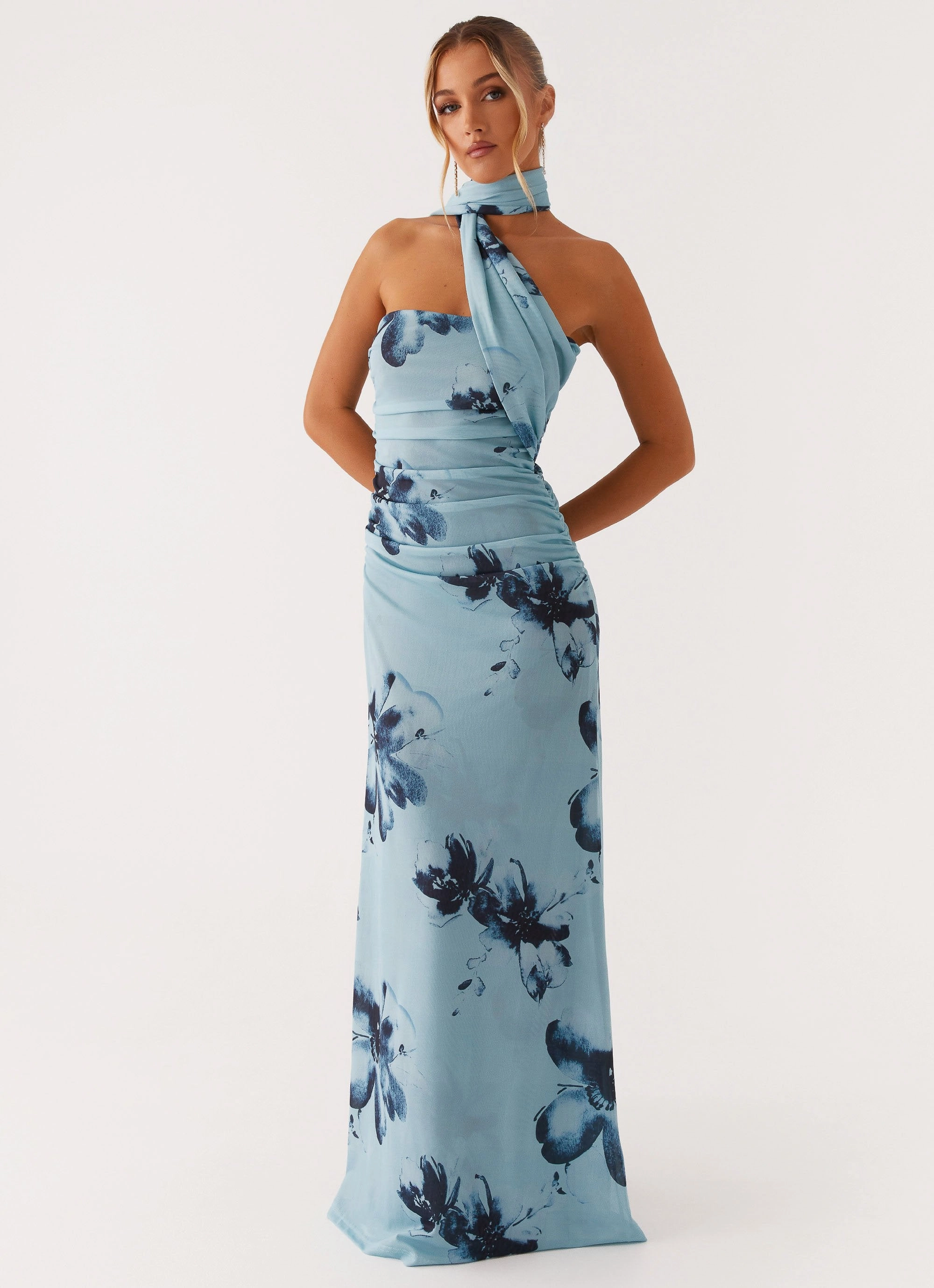Rose Flush Capsule-Wardrobe Songbird Maxi Dress - Blue Black Floral