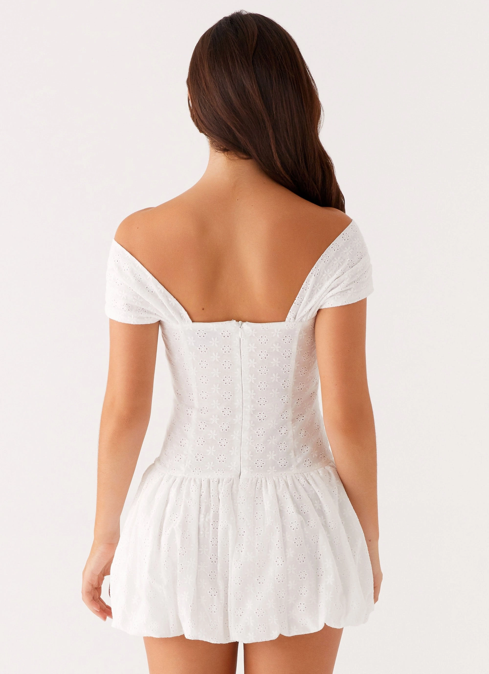 Vida Off Shoulder Mini Dress - White Classic and Modern