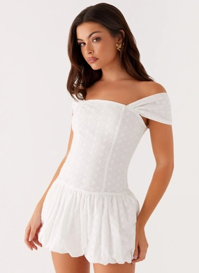Vida Off Shoulder Mini Dress - White Contemporary Wear