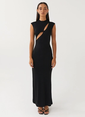 Work or Casual Modern Staple Special Affair Maxi Dress - Black