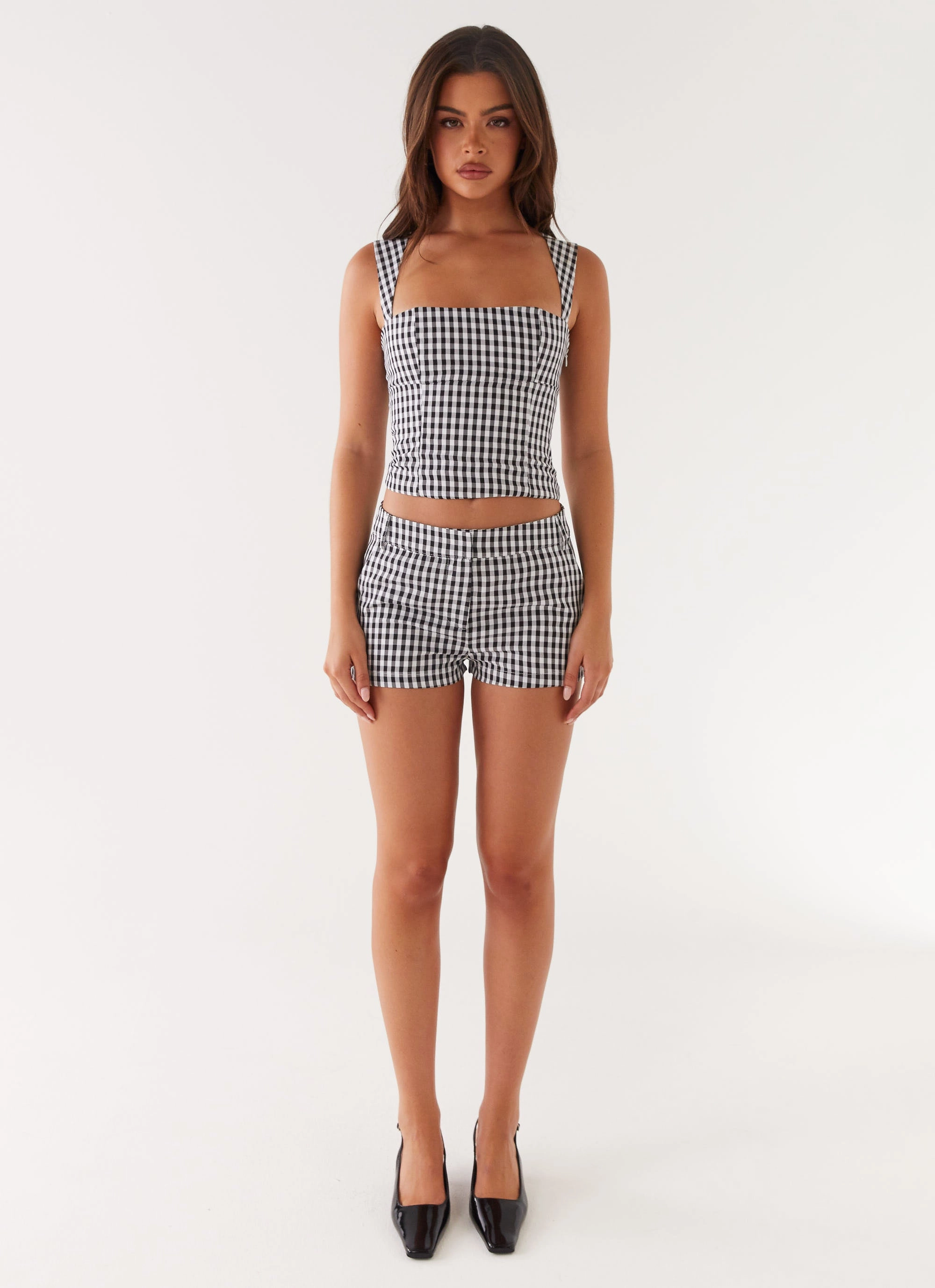 Clayton Top - Black Gingham Eco Friendly Material