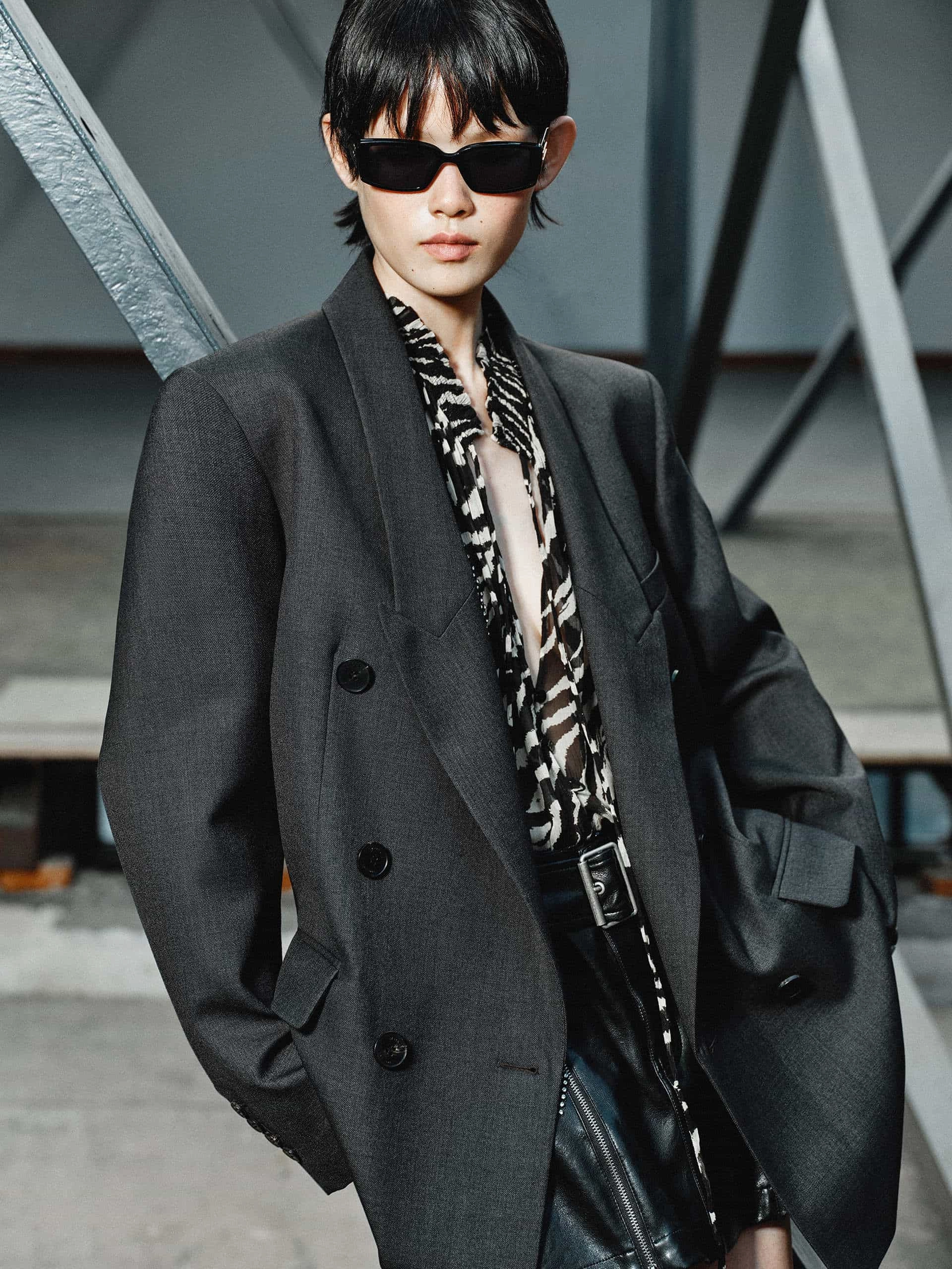 Wool Blend Oversize Blazer Anti Pilling Surface Treatment