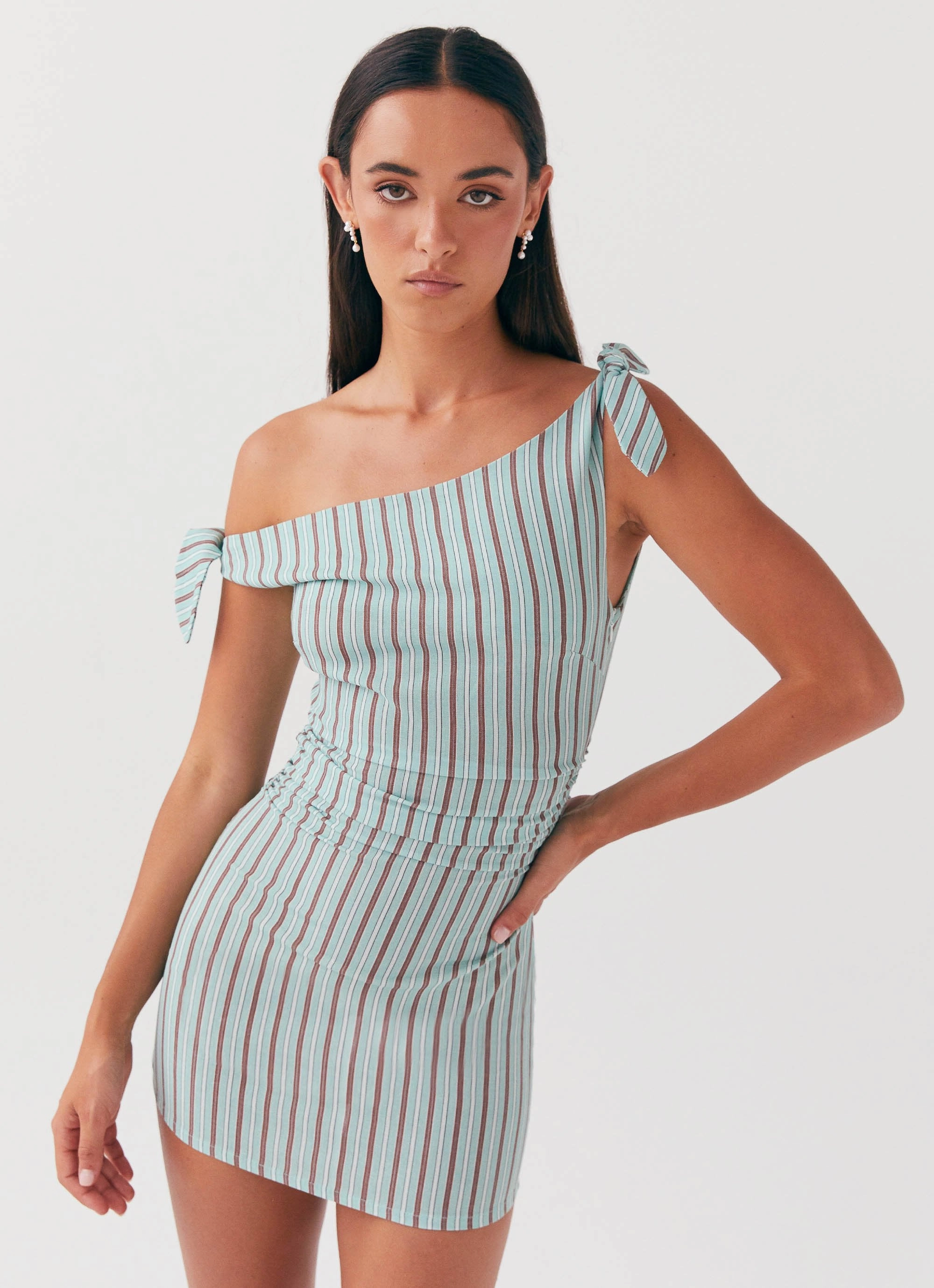Amazonia Linen Mini Dress - Coastal Stripe Smart Style