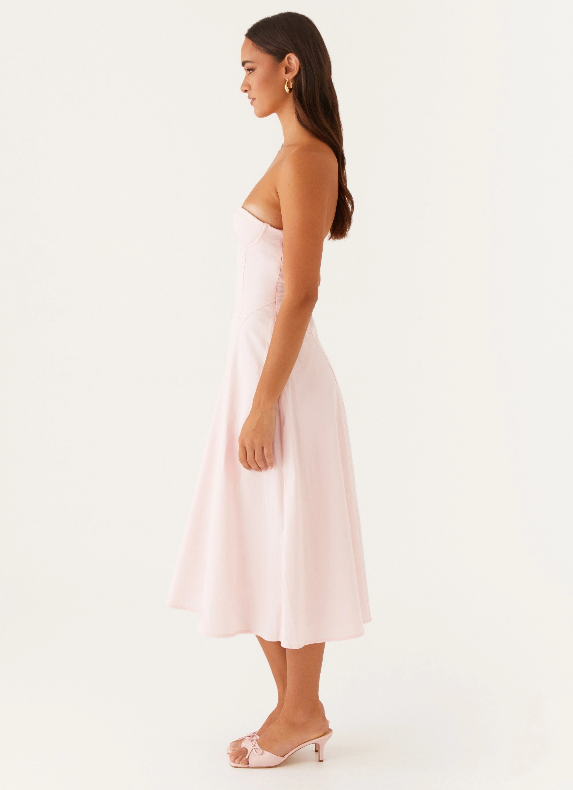 Maika Strapless Midi Dress - Pink Smart Tones