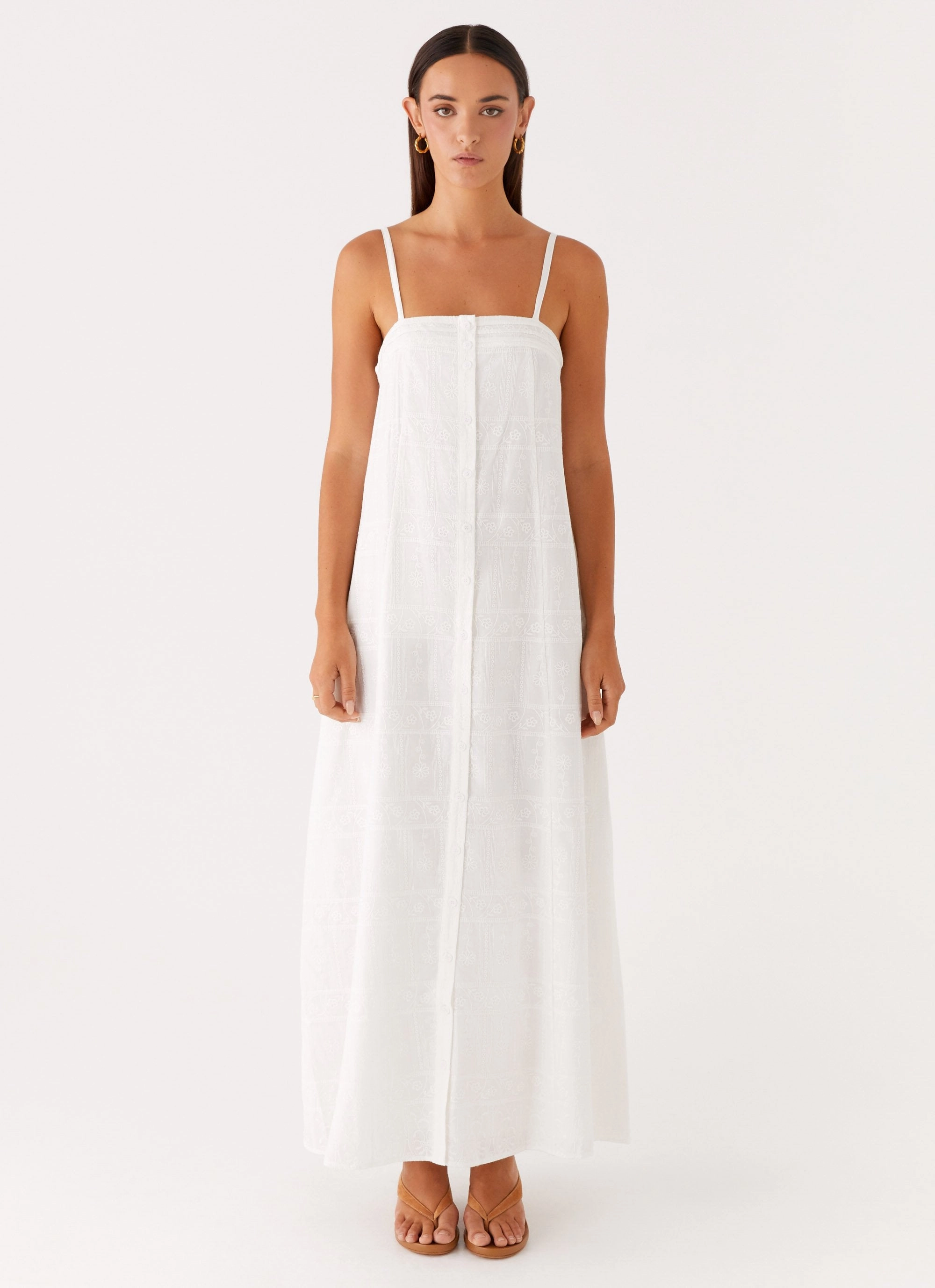 Cole Maxi Dress - White Comfortable Layer