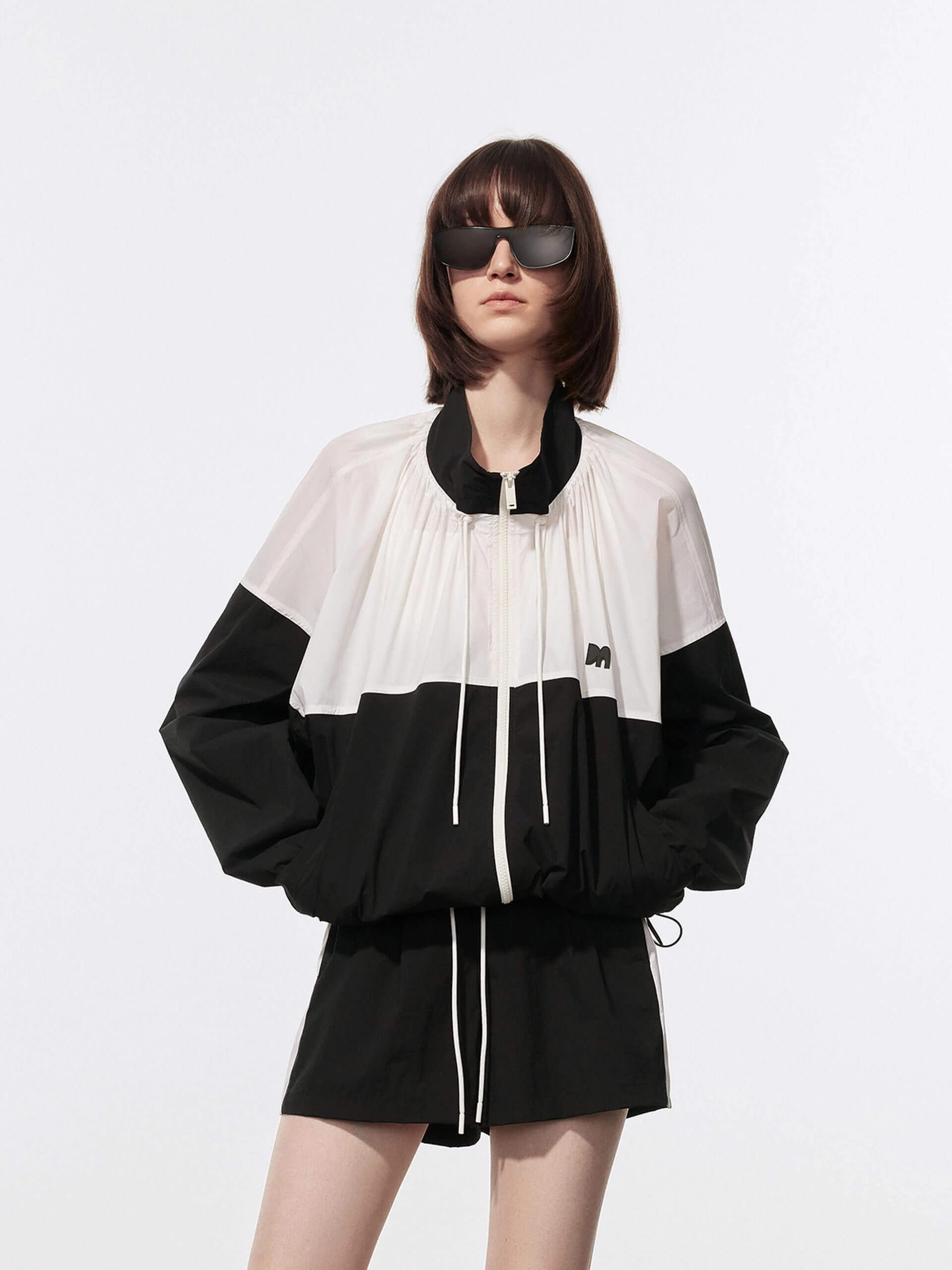 Anti Slip Cuffs Color Block Zipper Jacket