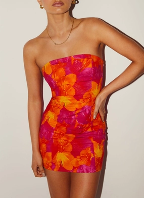 Stuck On You Mini Tube Dress - Floral Sun Airy Base